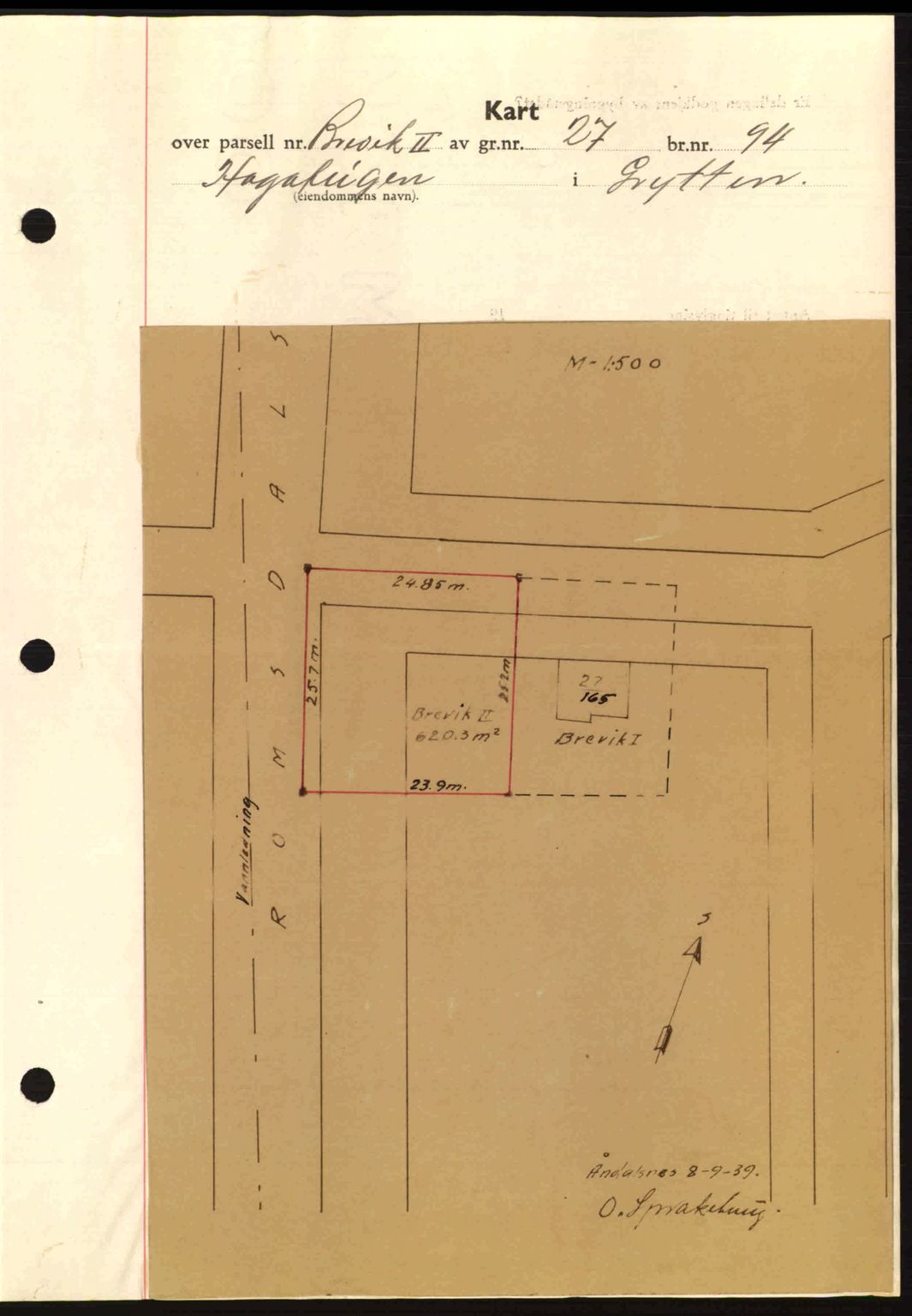 Romsdal sorenskriveri, AV/SAT-A-4149/1/2/2C: Mortgage book no. A7, 1939-1939, Diary no: : 1923/1939