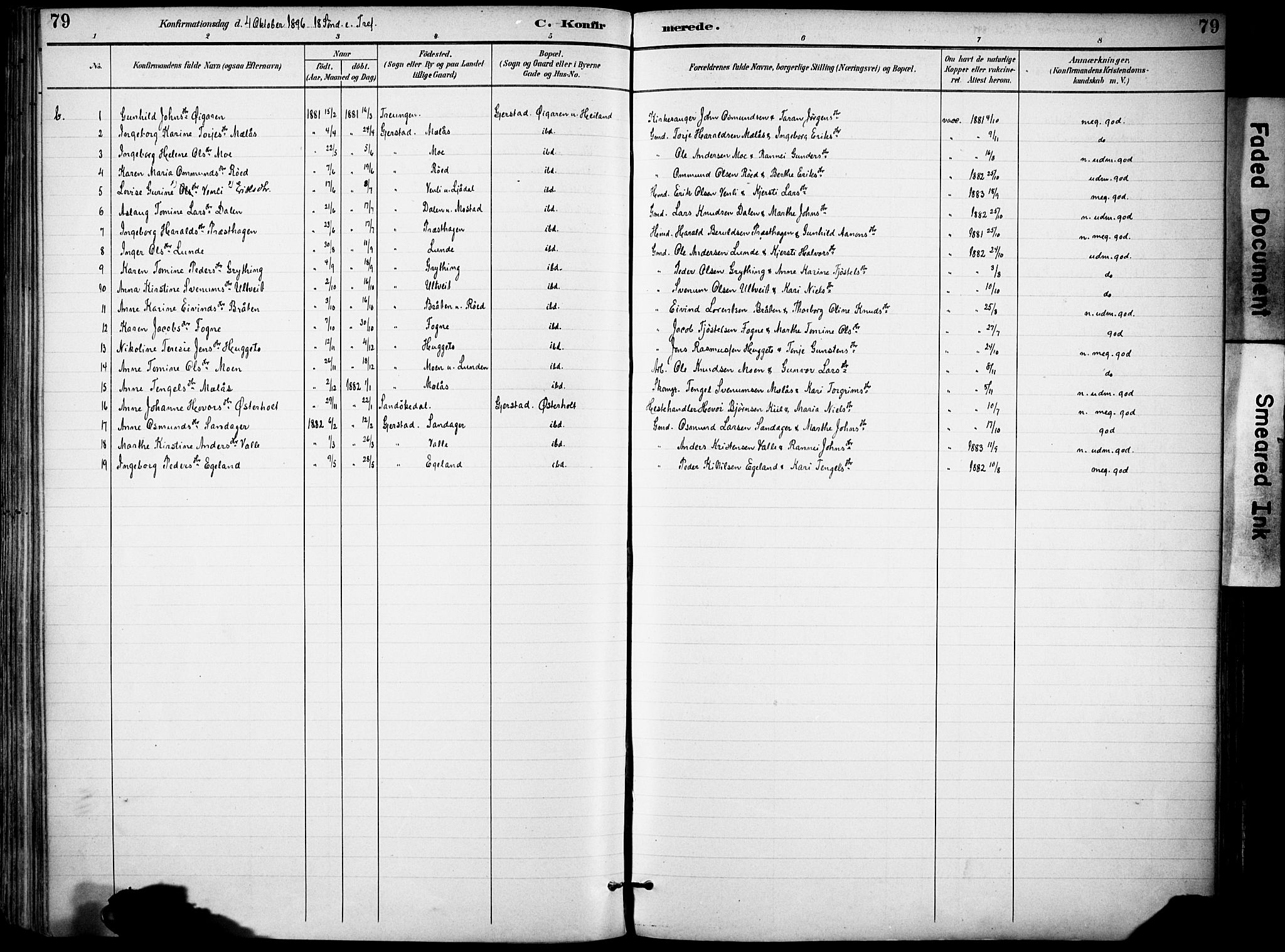 Gjerstad sokneprestkontor, AV/SAK-1111-0014/F/Fa/Faa/L0010: Parish register (official) no. A 10, 1891-1902, p. 79