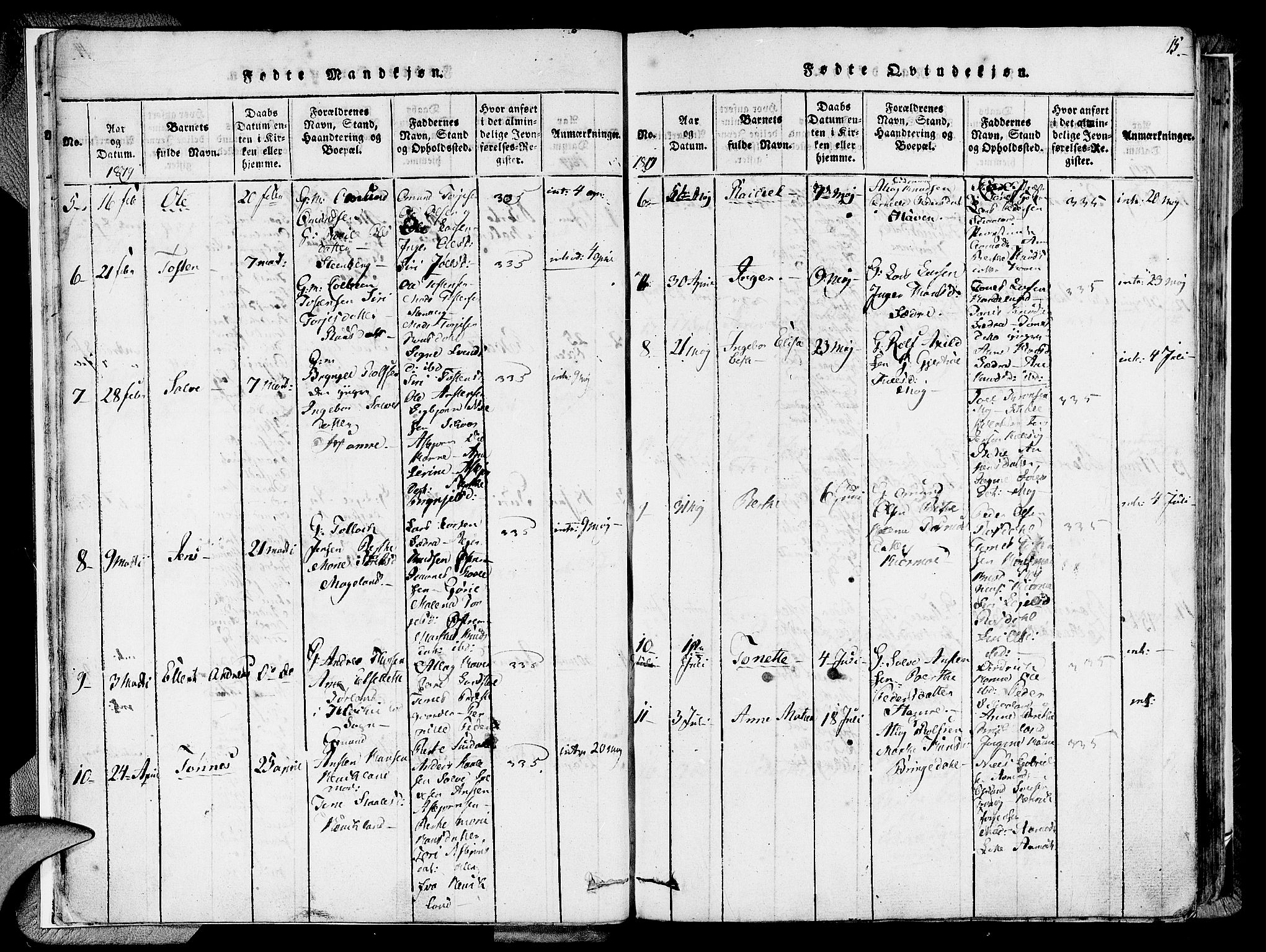 Lund sokneprestkontor, AV/SAST-A-101809/S06/L0005: Parish register (official) no. A 5, 1815-1833, p. 15