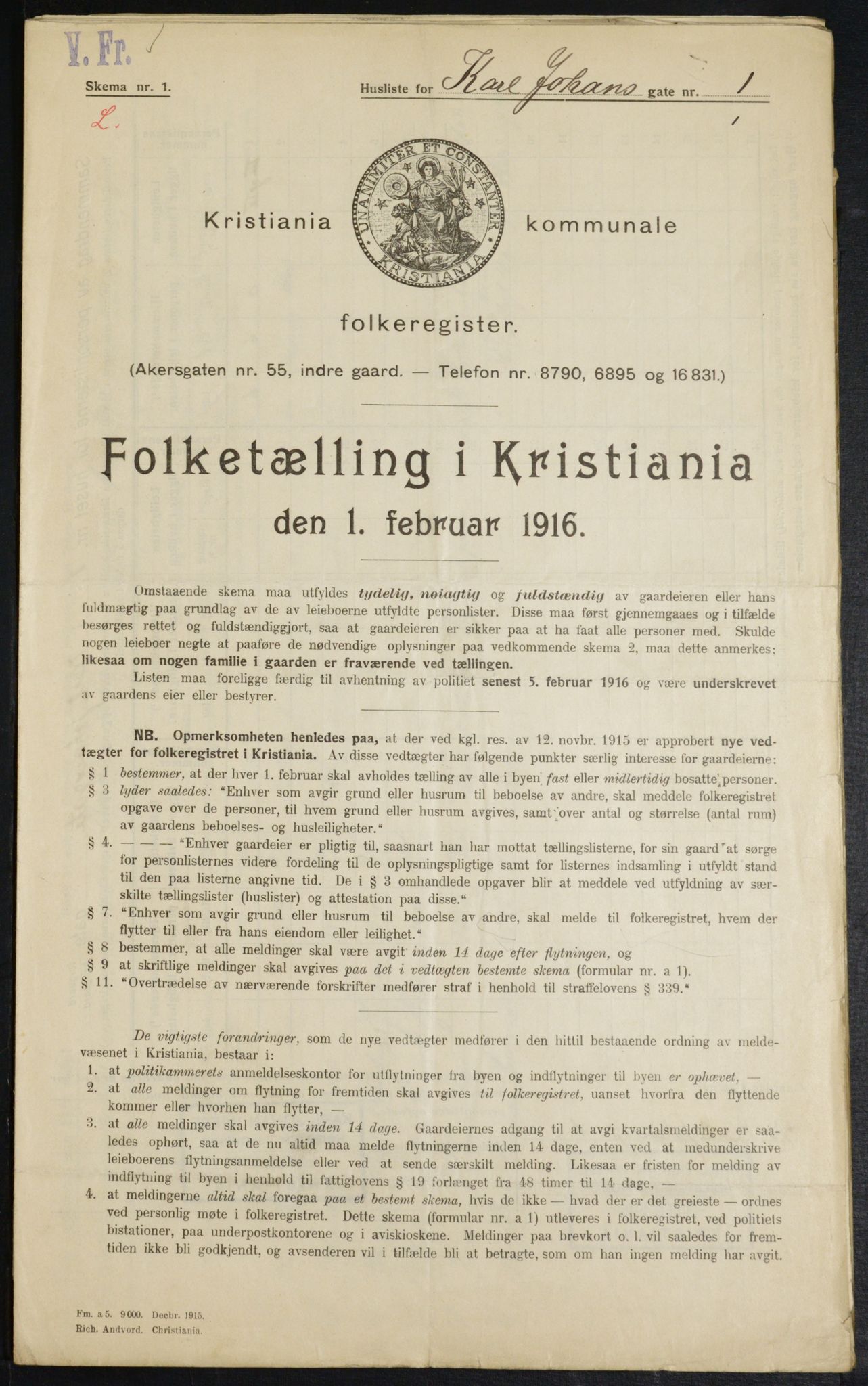 OBA, Municipal Census 1916 for Kristiania, 1916, p. 49707