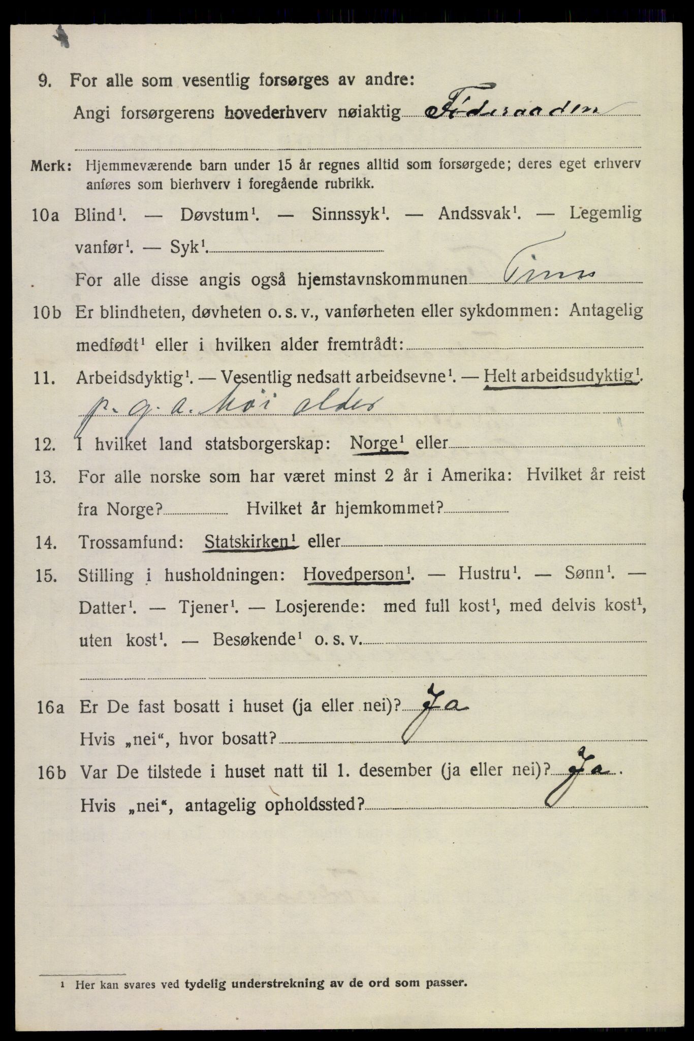 SAKO, 1920 census for Tinn, 1920, p. 7947