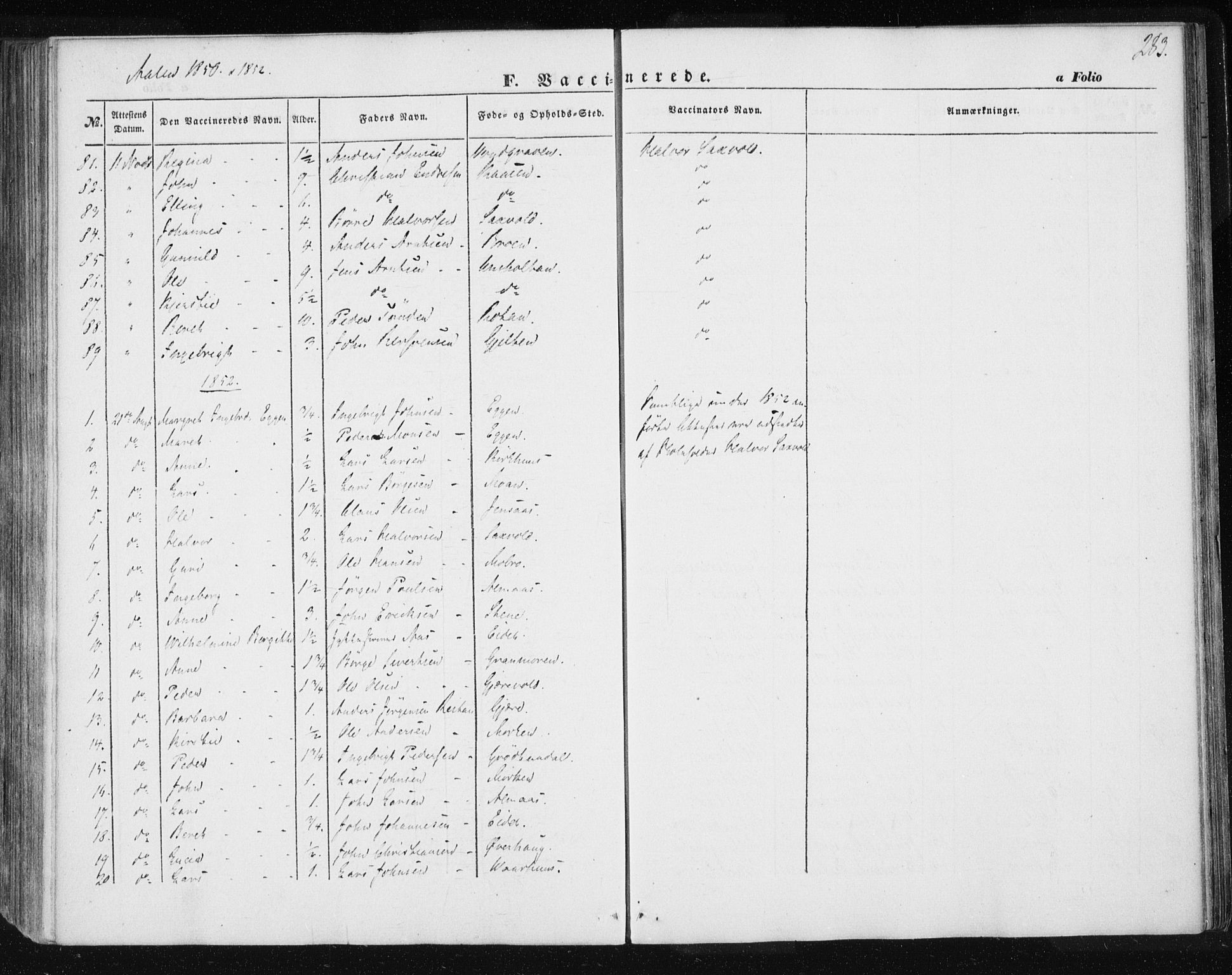 Ministerialprotokoller, klokkerbøker og fødselsregistre - Sør-Trøndelag, SAT/A-1456/685/L0965: Parish register (official) no. 685A06 /3, 1846-1859, p. 283