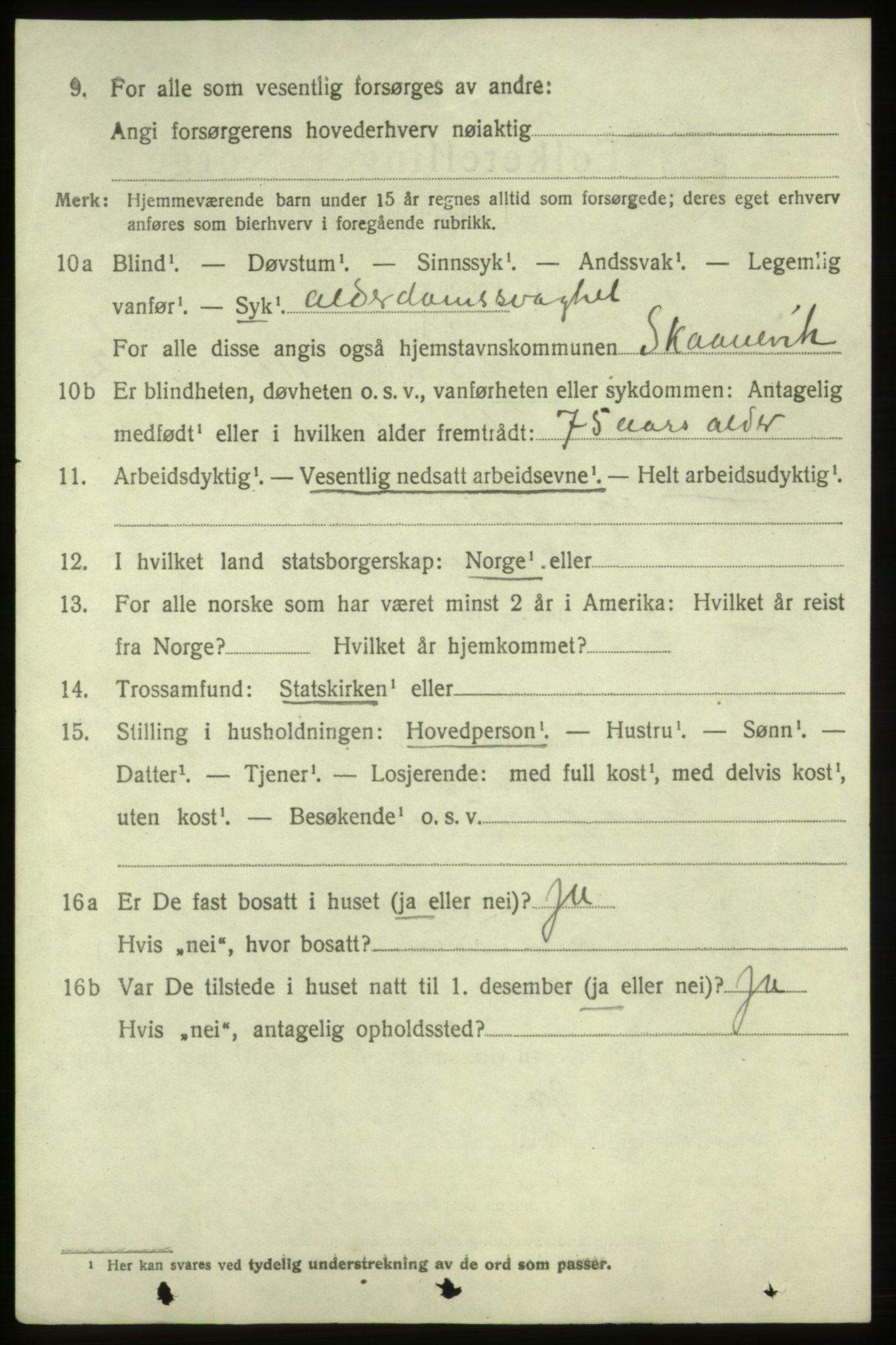 SAB, 1920 census for Skånevik, 1920, p. 2468