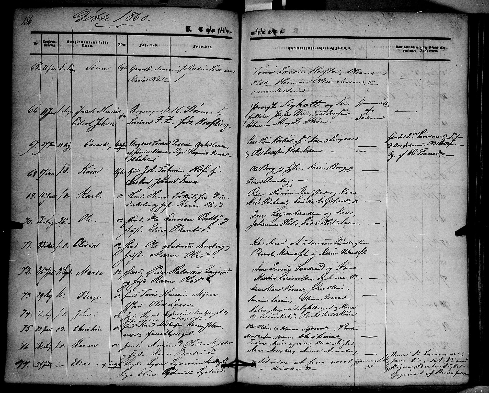 Hof prestekontor, AV/SAH-PREST-038/H/Ha/Haa/L0008: Parish register (official) no. 8, 1849-1861, p. 156