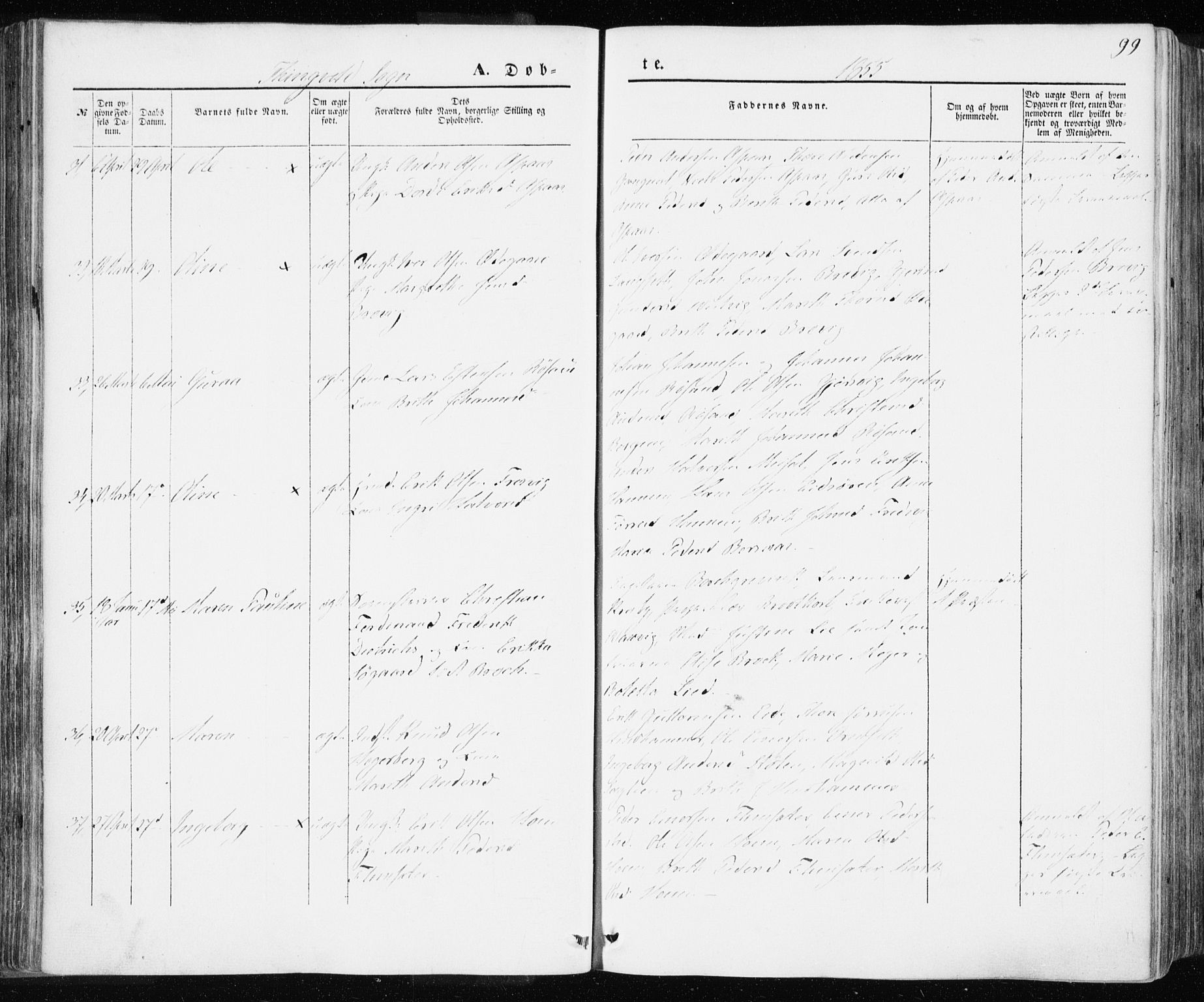 Ministerialprotokoller, klokkerbøker og fødselsregistre - Møre og Romsdal, AV/SAT-A-1454/586/L0984: Parish register (official) no. 586A10, 1844-1856, p. 99