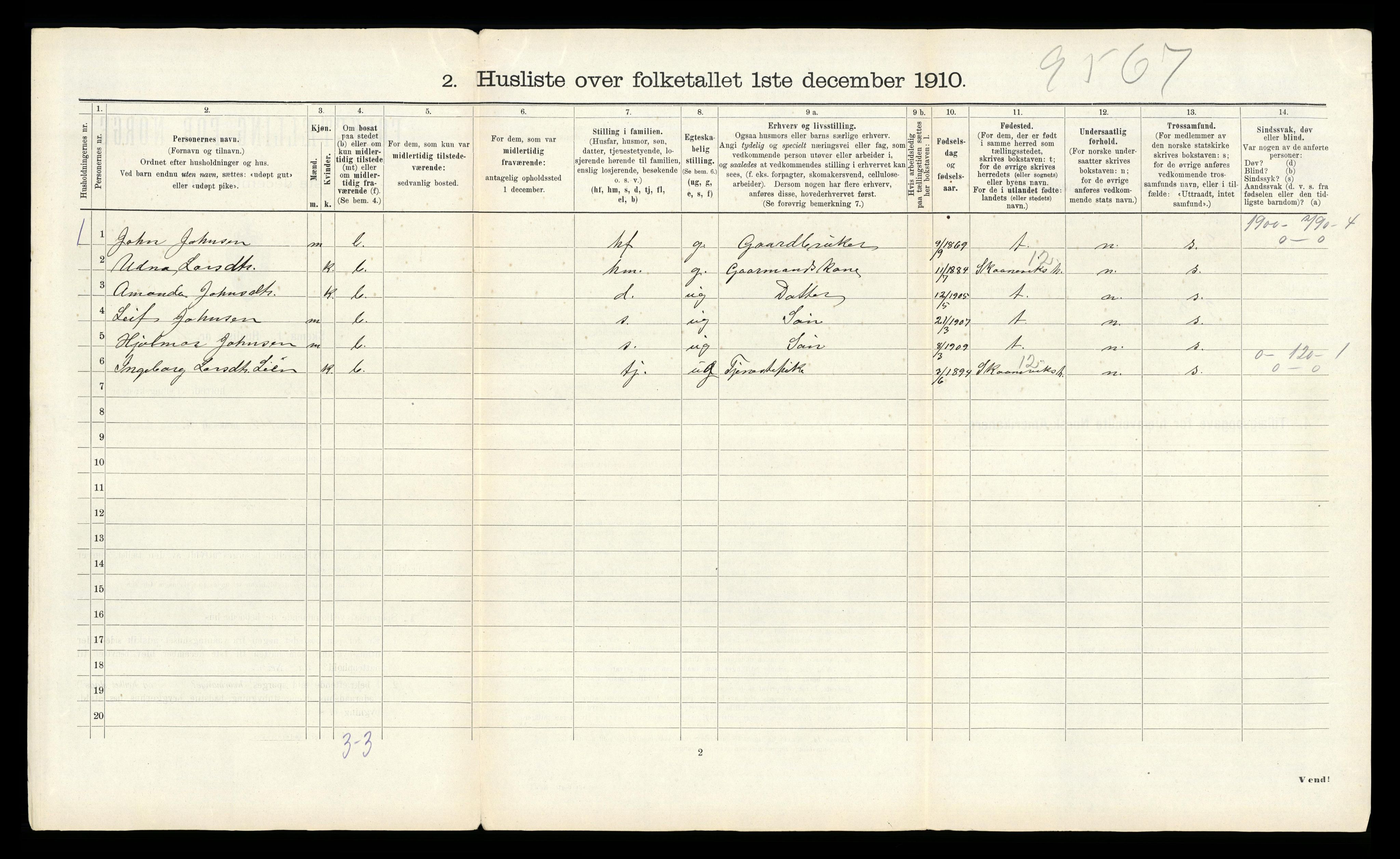 RA, 1910 census for Kvinnherad, 1910, p. 1208