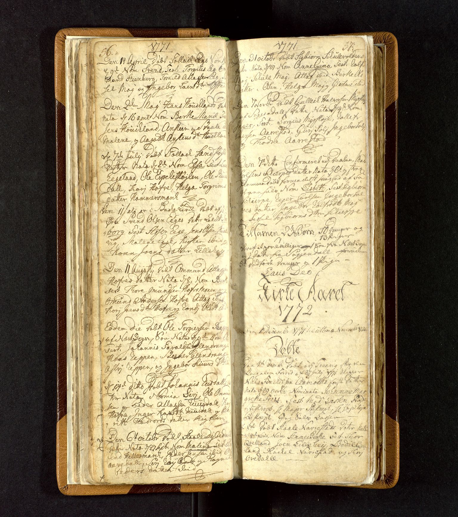 Lund sokneprestkontor, SAST/A-101809/S06/L0003: Parish register (official) no. A 3, 1761-1801, p. 56-57