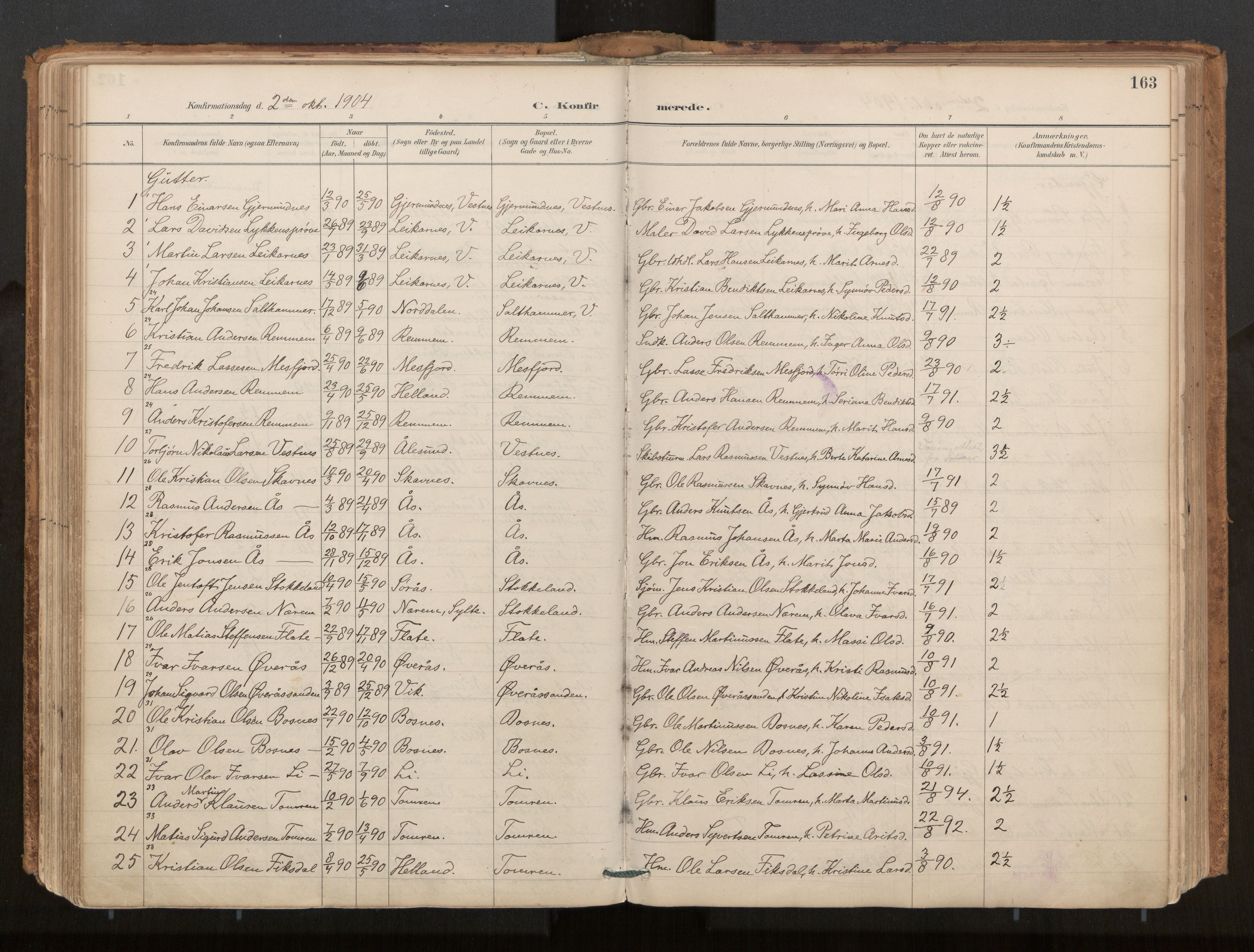 Ministerialprotokoller, klokkerbøker og fødselsregistre - Møre og Romsdal, AV/SAT-A-1454/539/L0531: Parish register (official) no. 539A04, 1887-1913, p. 163