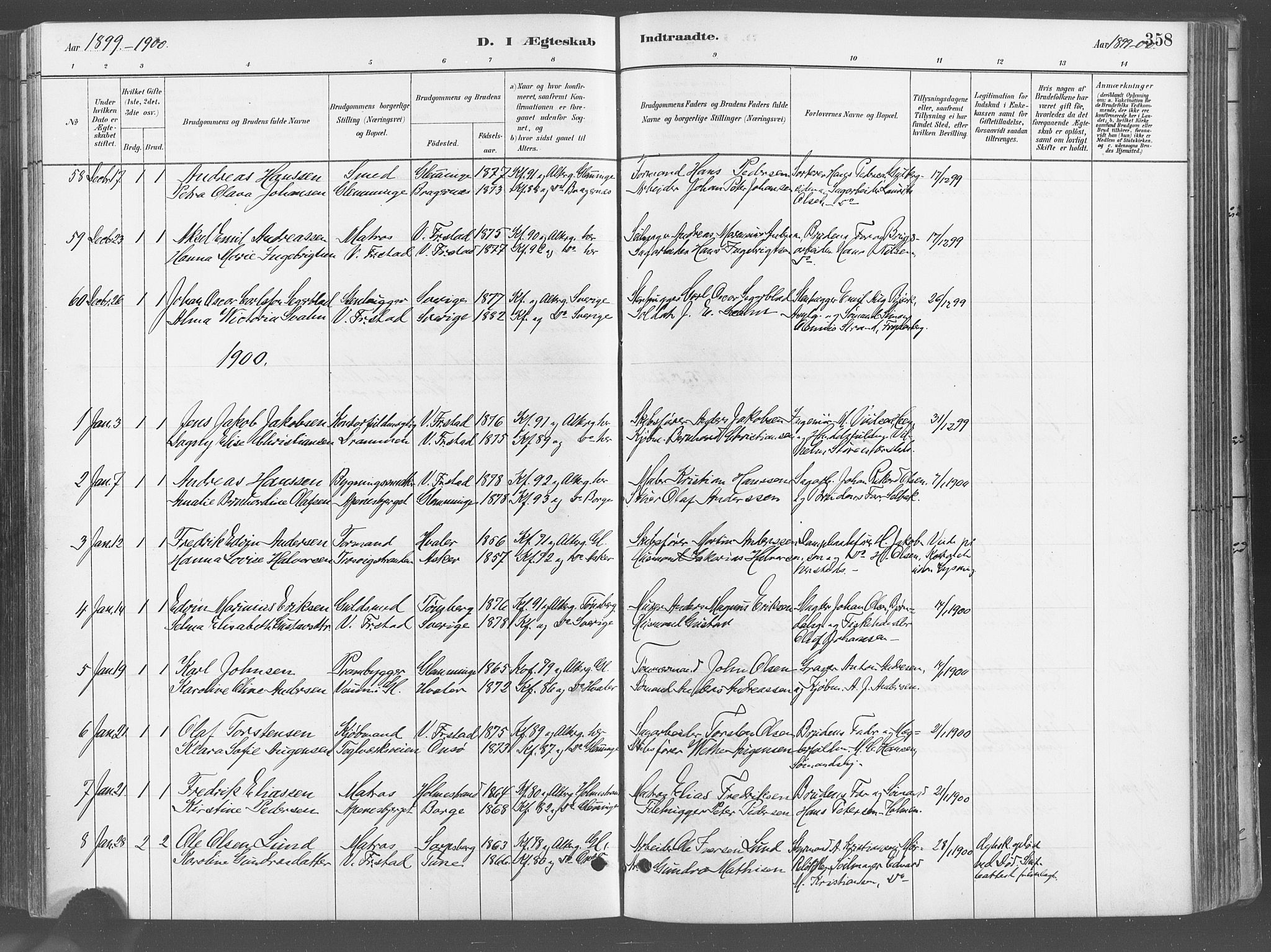Fredrikstad domkirkes prestekontor Kirkebøker, SAO/A-10906/G/Ga/L0003: Parish register (copy) no. 3, 1880-1900, p. 358
