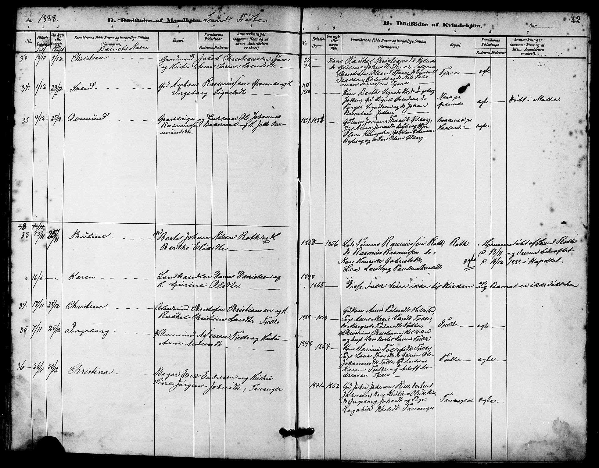 Håland sokneprestkontor, AV/SAST-A-101802/001/30BA/L0010: Parish register (official) no. A 9, 1883-1888, p. 42