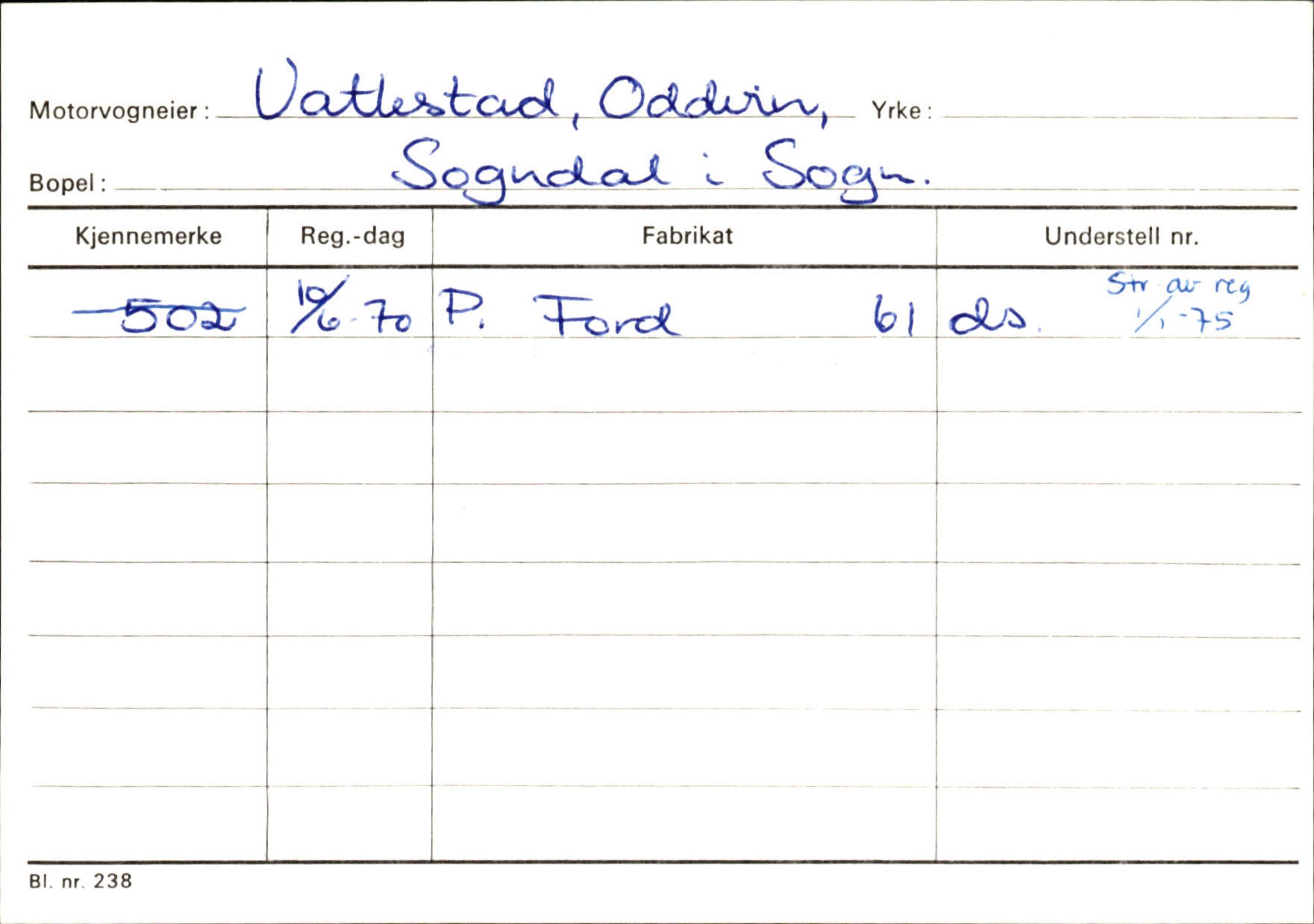 Statens vegvesen, Sogn og Fjordane vegkontor, AV/SAB-A-5301/4/F/L0125: Eigarregister Sogndal V-Å. Aurland A-Å. Fjaler A-N, 1945-1975, p. 28