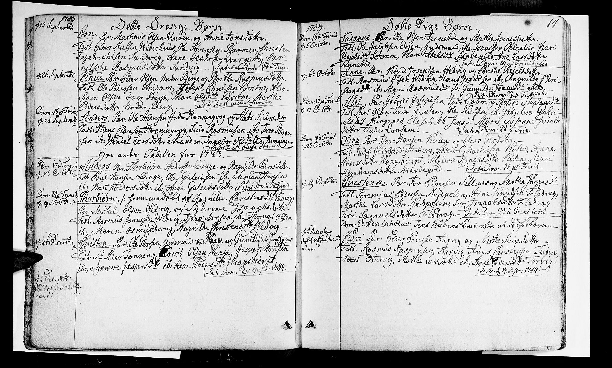 Selje sokneprestembete, SAB/A-99938/H/Ha/Haa/Haaa: Parish register (official) no. A 6, 1782-1806, p. 14