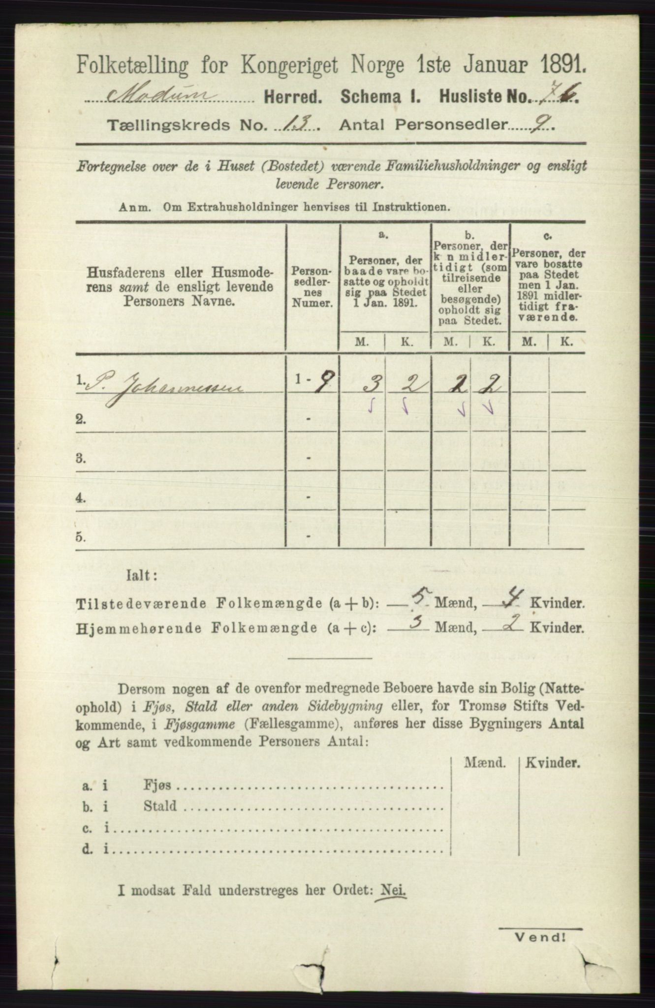 RA, 1891 census for 0623 Modum, 1891, p. 4946