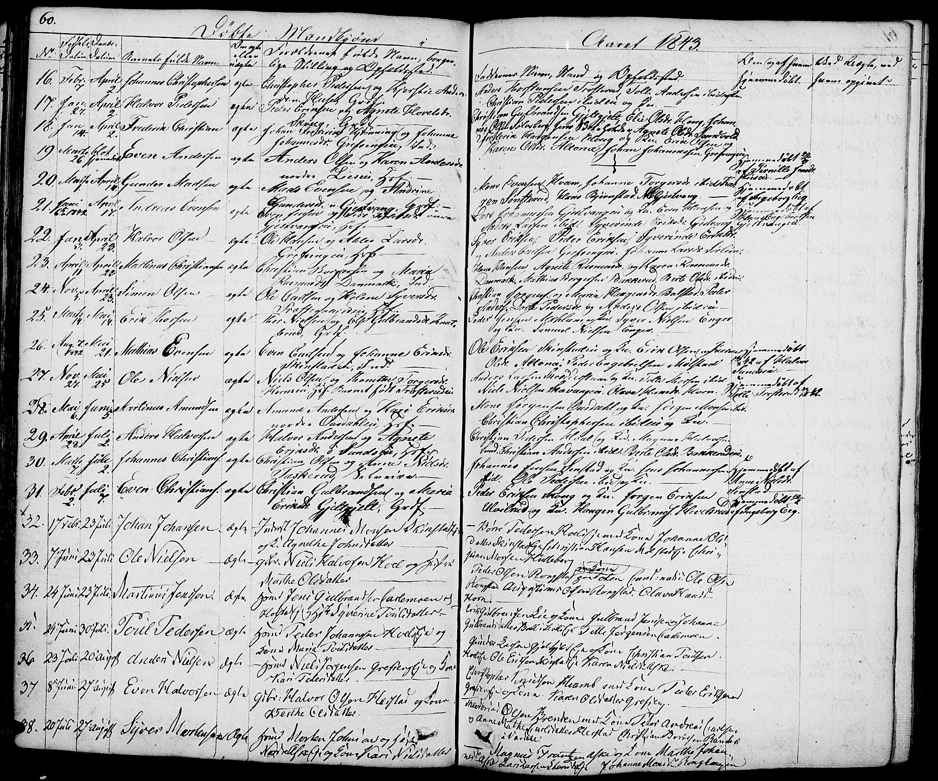 Nes prestekontor, Hedmark, AV/SAH-PREST-020/K/Ka/L0003: Parish register (official) no. 3, 1827-1851, p. 60