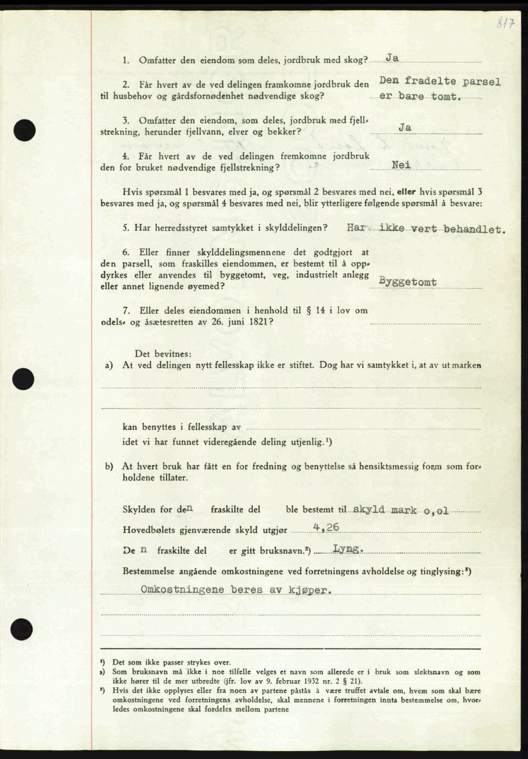 Nordmøre sorenskriveri, AV/SAT-A-4132/1/2/2Ca: Mortgage book no. A112, 1949-1949, Diary no: : 2967/1949