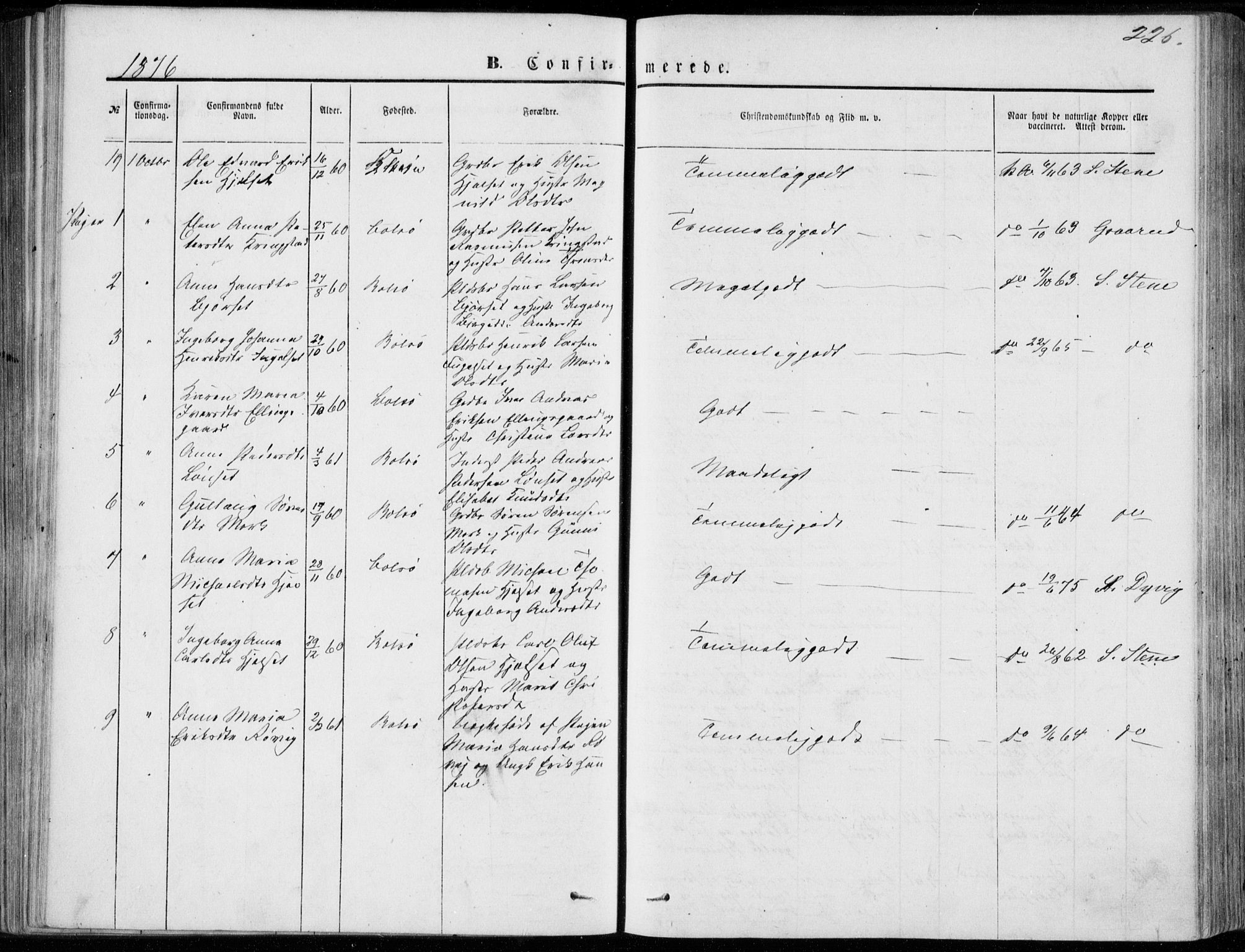 Ministerialprotokoller, klokkerbøker og fødselsregistre - Møre og Romsdal, AV/SAT-A-1454/555/L0655: Parish register (official) no. 555A05, 1869-1886, p. 226