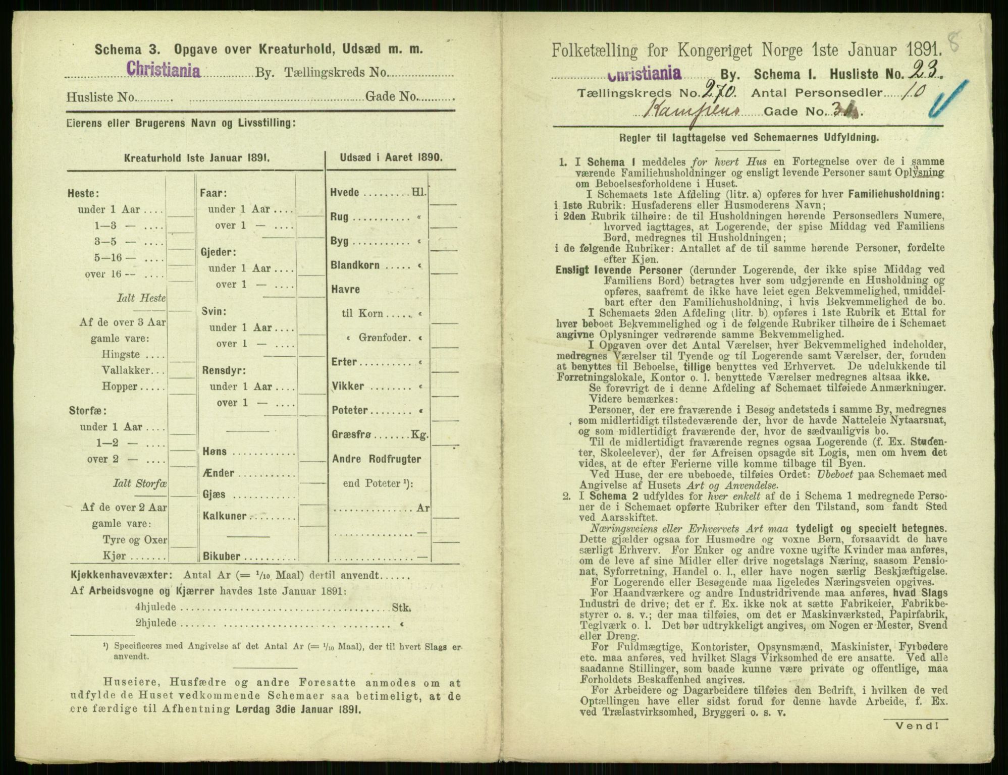 RA, 1891 census for 0301 Kristiania, 1891, p. 164067