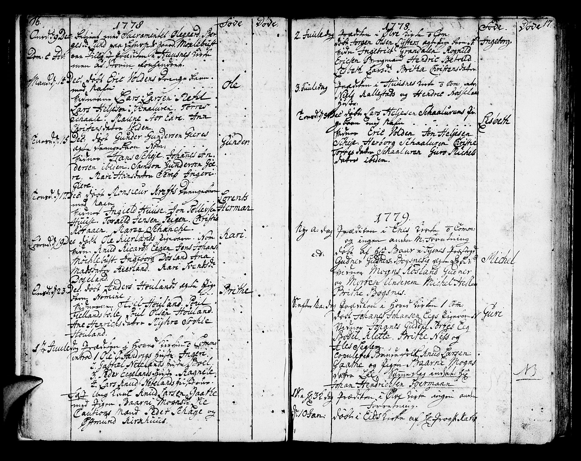 Kvinnherad sokneprestembete, SAB/A-76401/H/Haa: Parish register (official) no. A 4, 1778-1811, p. 16-17