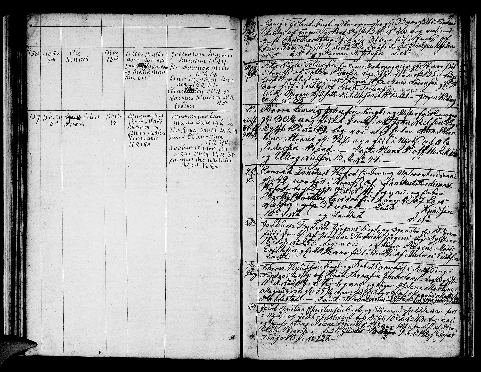 Domkirken sokneprestembete, SAB/A-74801/H/Hab/L0004: Parish register (copy) no. A 4, 1820-1854, p. 45