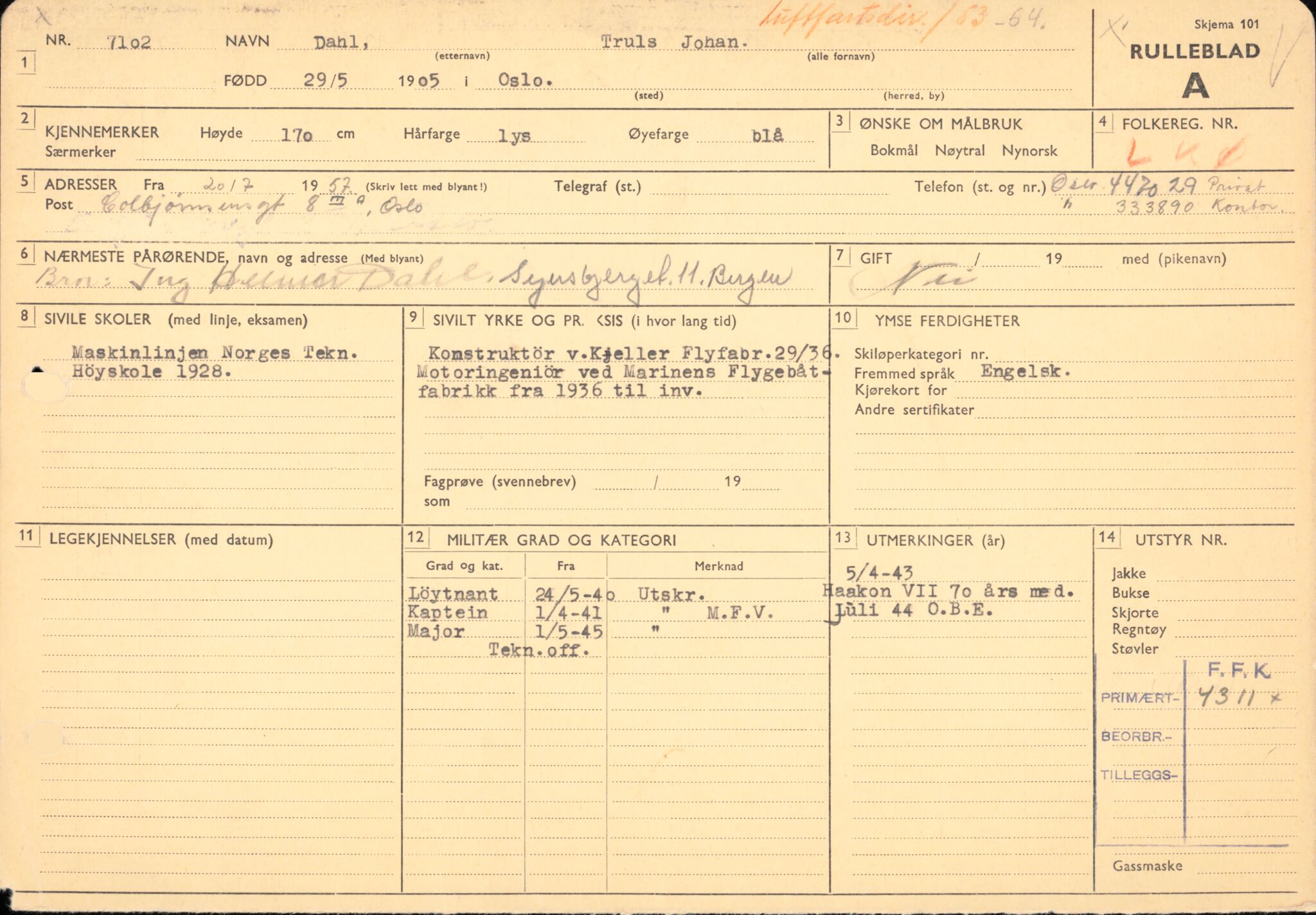 Forsvaret, Forsvarets overkommando/Luftforsvarsstaben, AV/RA-RAFA-4079/P/Pa/L0013: Personellmapper, 1905, p. 57