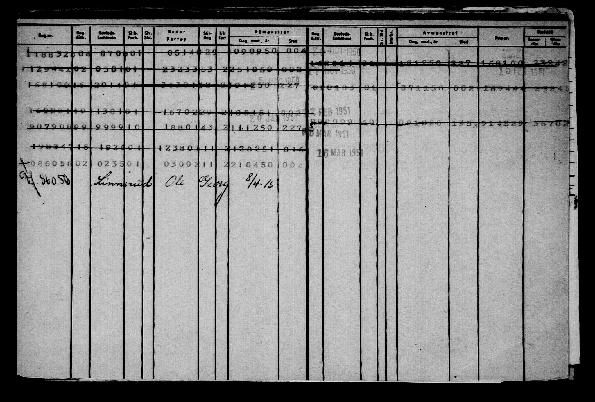 Direktoratet for sjømenn, AV/RA-S-3545/G/Gb/L0128: Hovedkort, 1915, p. 710