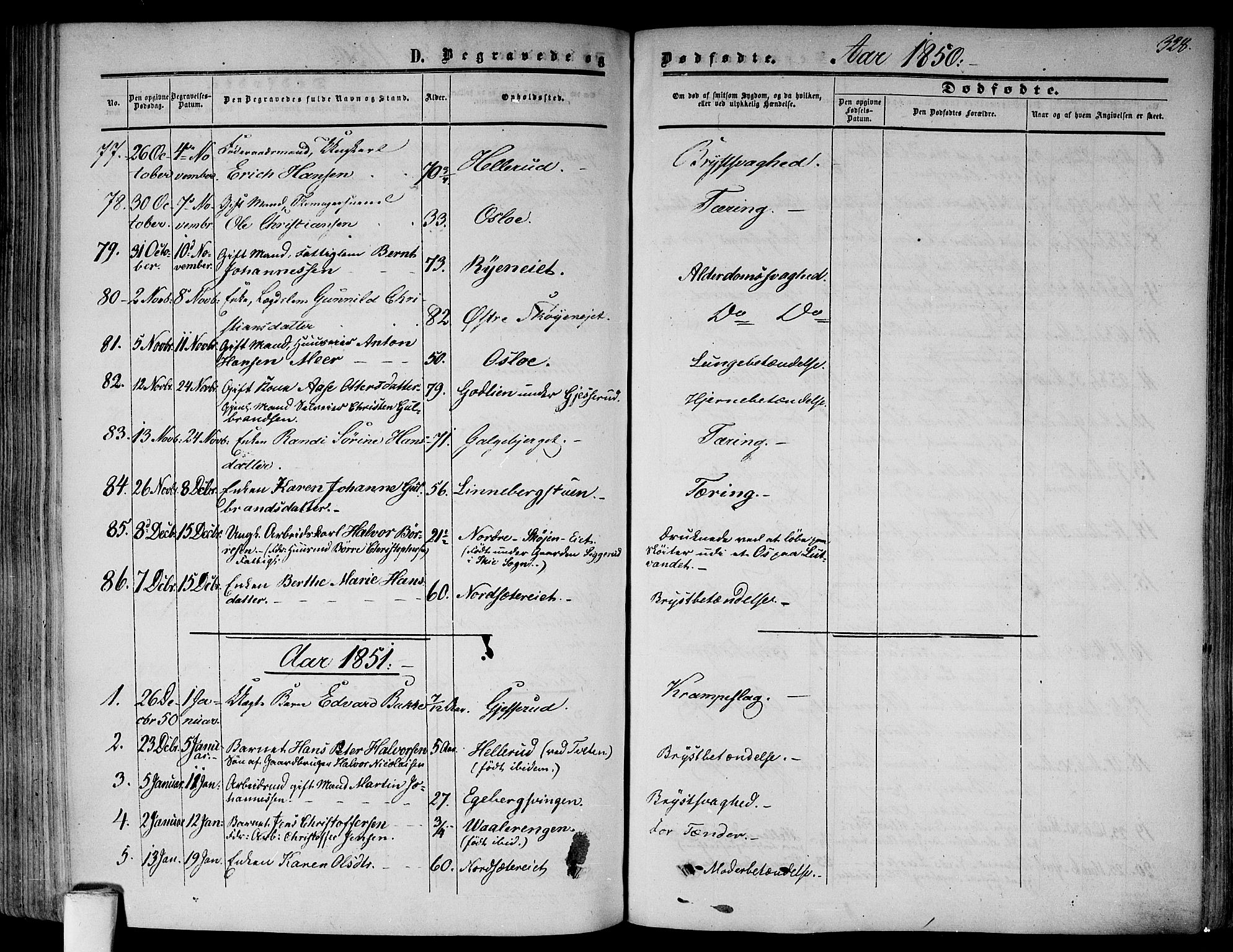 Gamlebyen prestekontor Kirkebøker, AV/SAO-A-10884/F/Fa/L0004: Parish register (official) no. 4, 1850-1857, p. 328