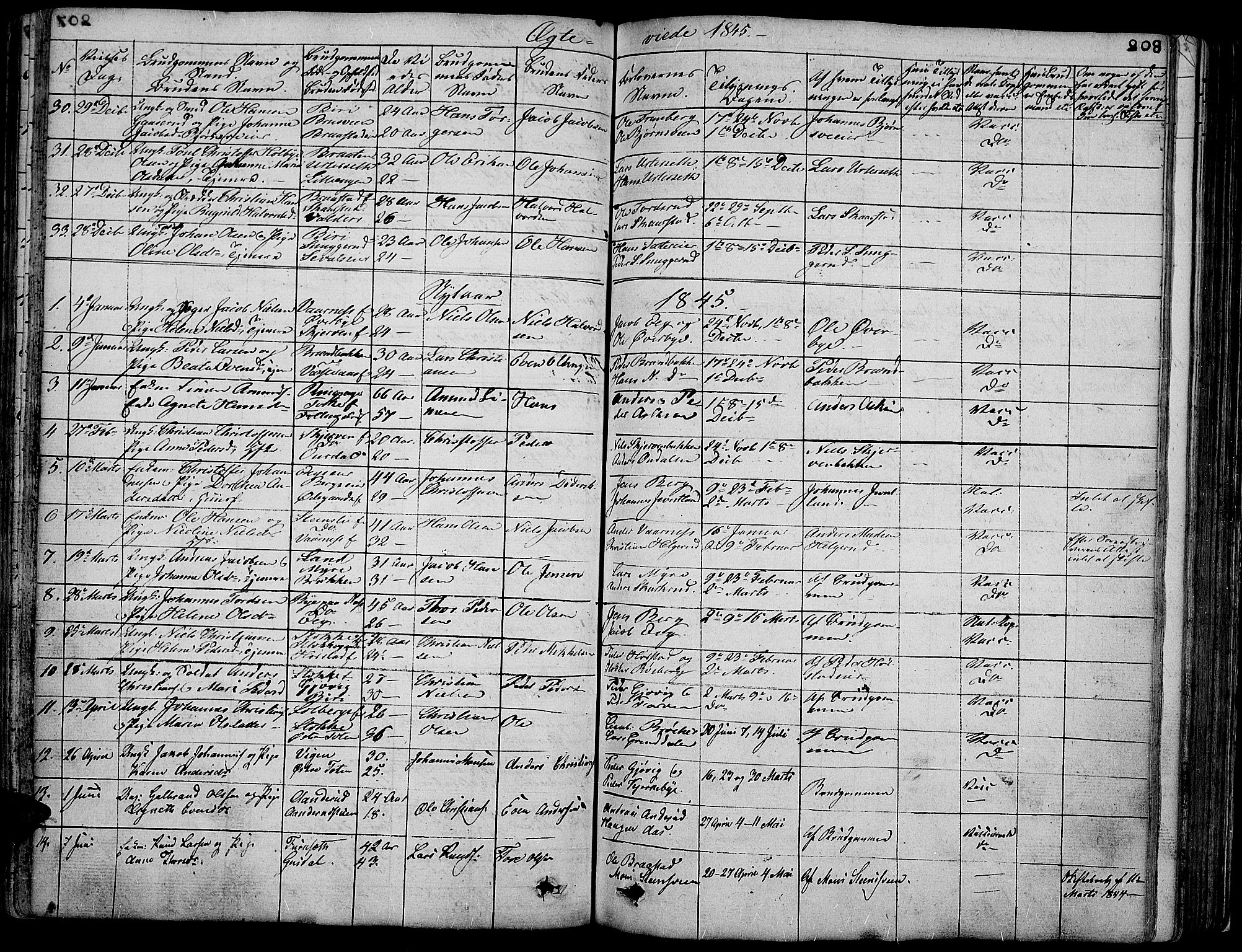 Vardal prestekontor, SAH/PREST-100/H/Ha/Hab/L0004: Parish register (copy) no. 4, 1831-1853, p. 208