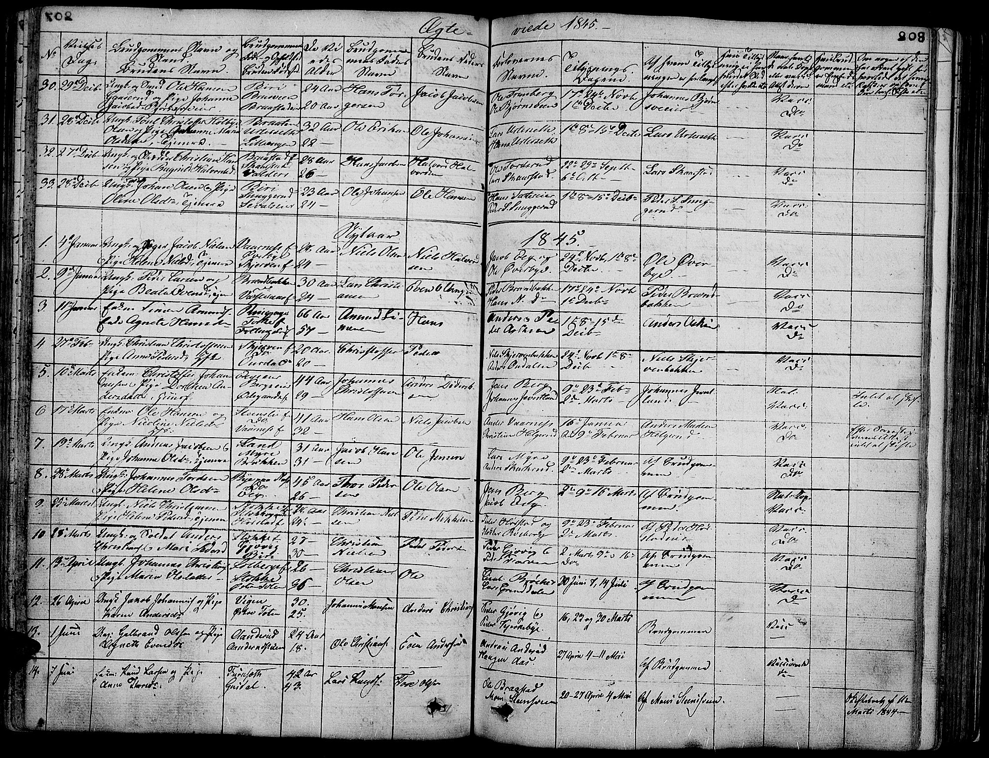 Vardal prestekontor, AV/SAH-PREST-100/H/Ha/Hab/L0004: Parish register (copy) no. 4, 1831-1853, p. 208