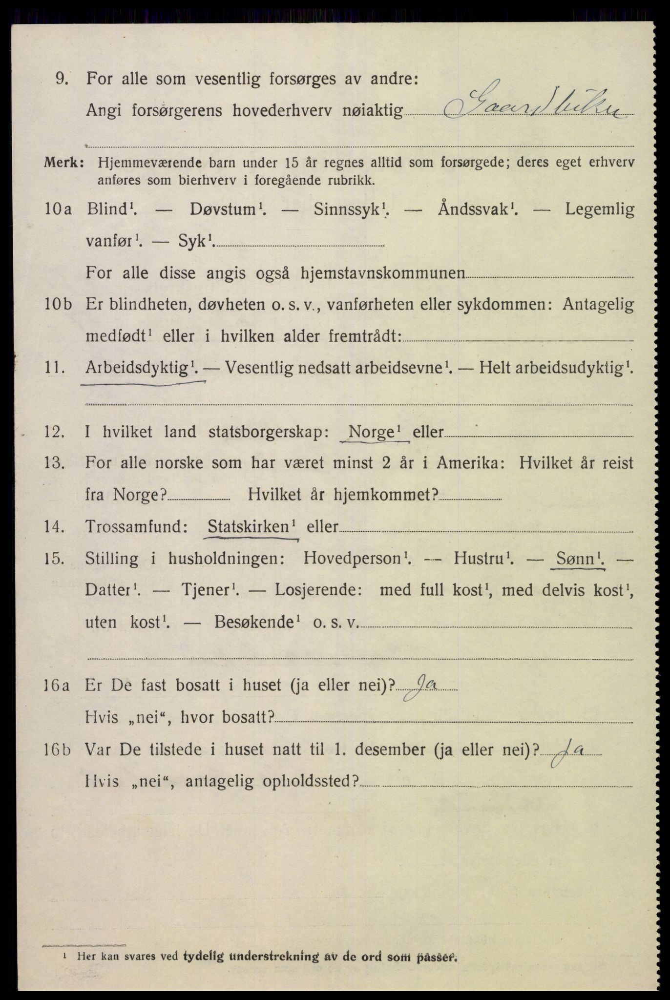 SAK, 1920 census for Søgne, 1920, p. 5282