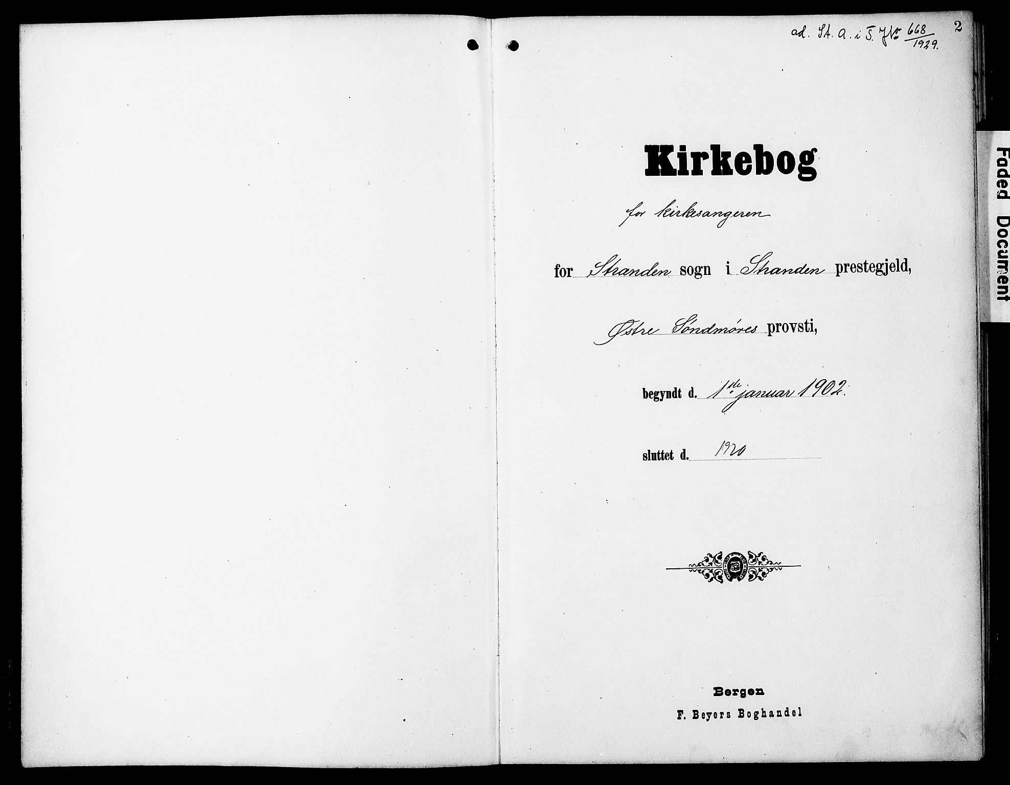 Ministerialprotokoller, klokkerbøker og fødselsregistre - Møre og Romsdal, AV/SAT-A-1454/520/L0293: Parish register (copy) no. 520C05, 1902-1923, p. 2