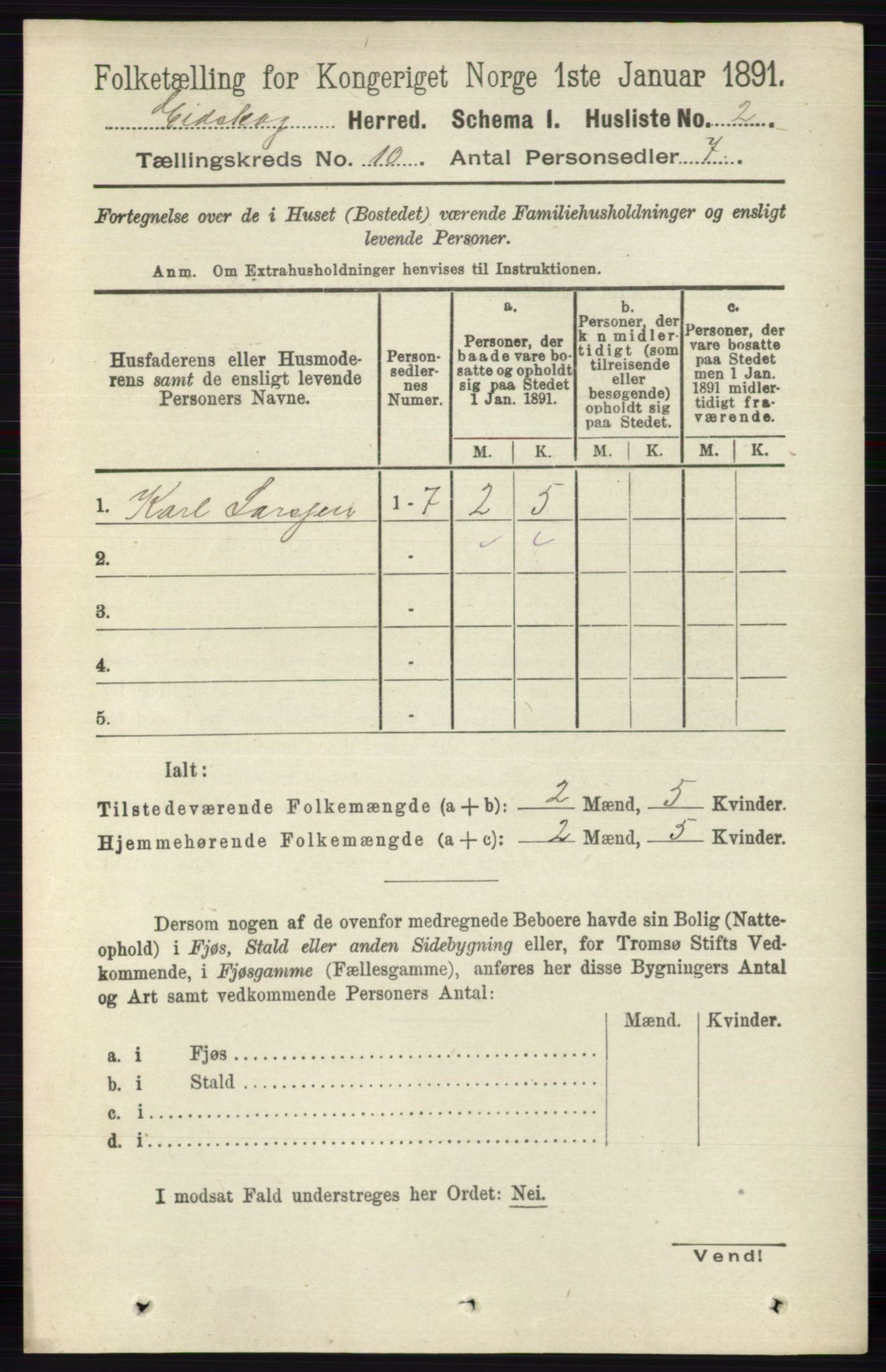 RA, 1891 census for 0420 Eidskog, 1891, p. 6015