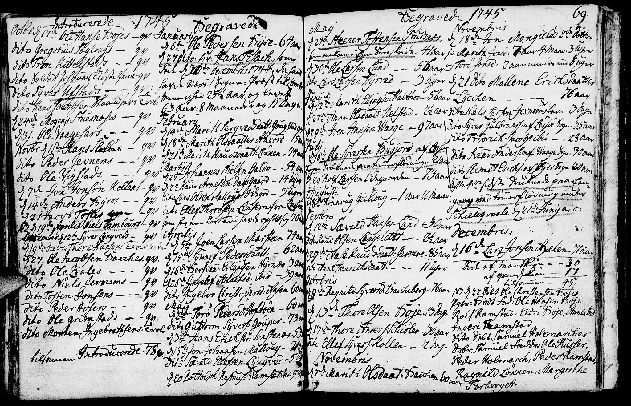 Lom prestekontor, AV/SAH-PREST-070/K/L0001: Parish register (official) no. 1, 1733-1748, p. 69