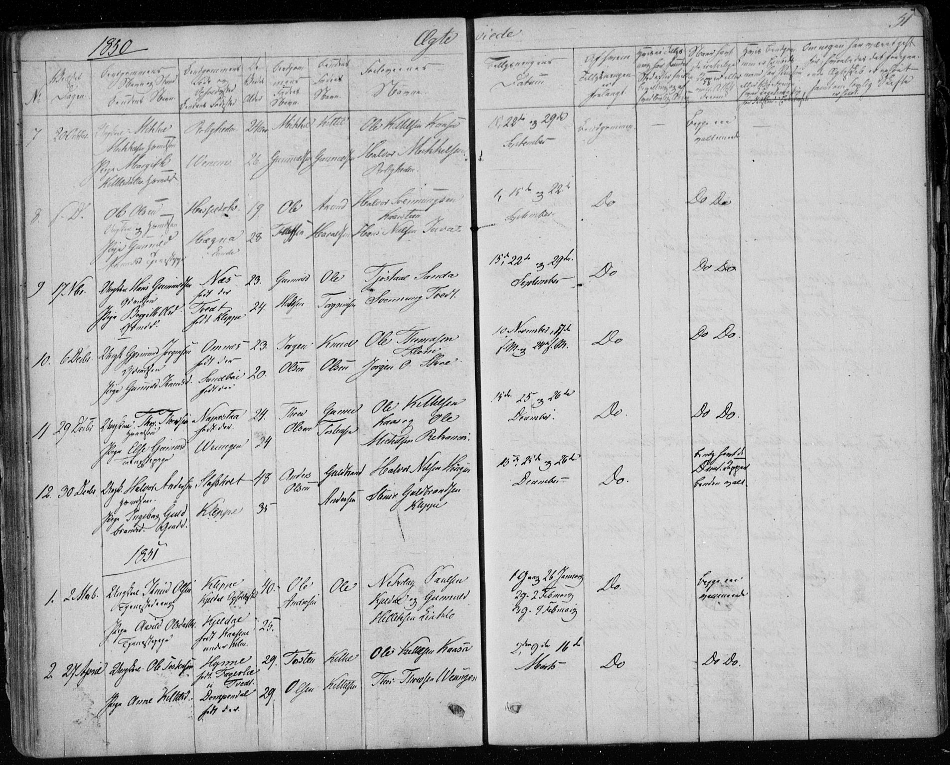 Lunde kirkebøker, SAKO/A-282/F/Fb/L0001: Parish register (official) no. II 1, 1845-1861, p. 51
