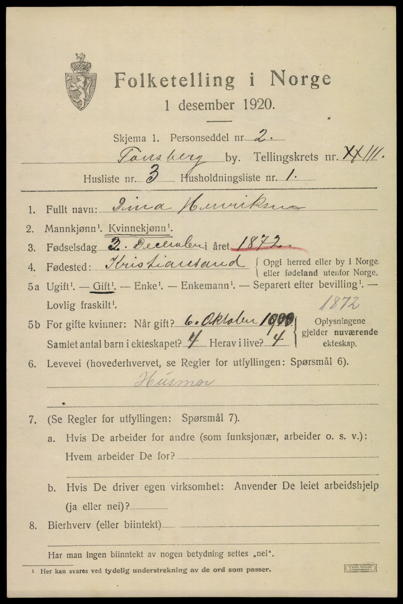 SAKO, 1920 census for Tønsberg, 1920, p. 32379