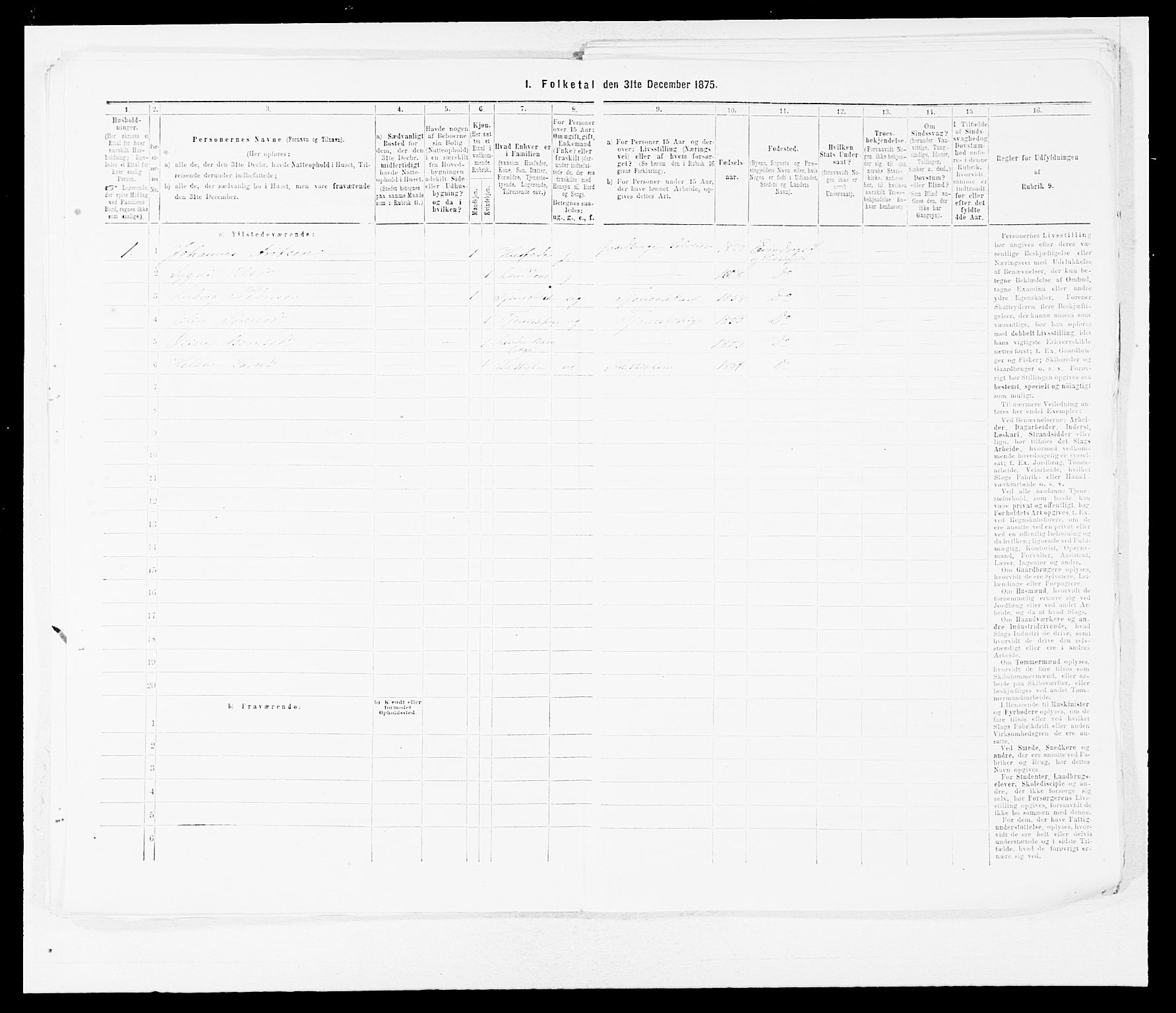 SAB, 1875 census for 1411P Eivindvik, 1875, p. 77