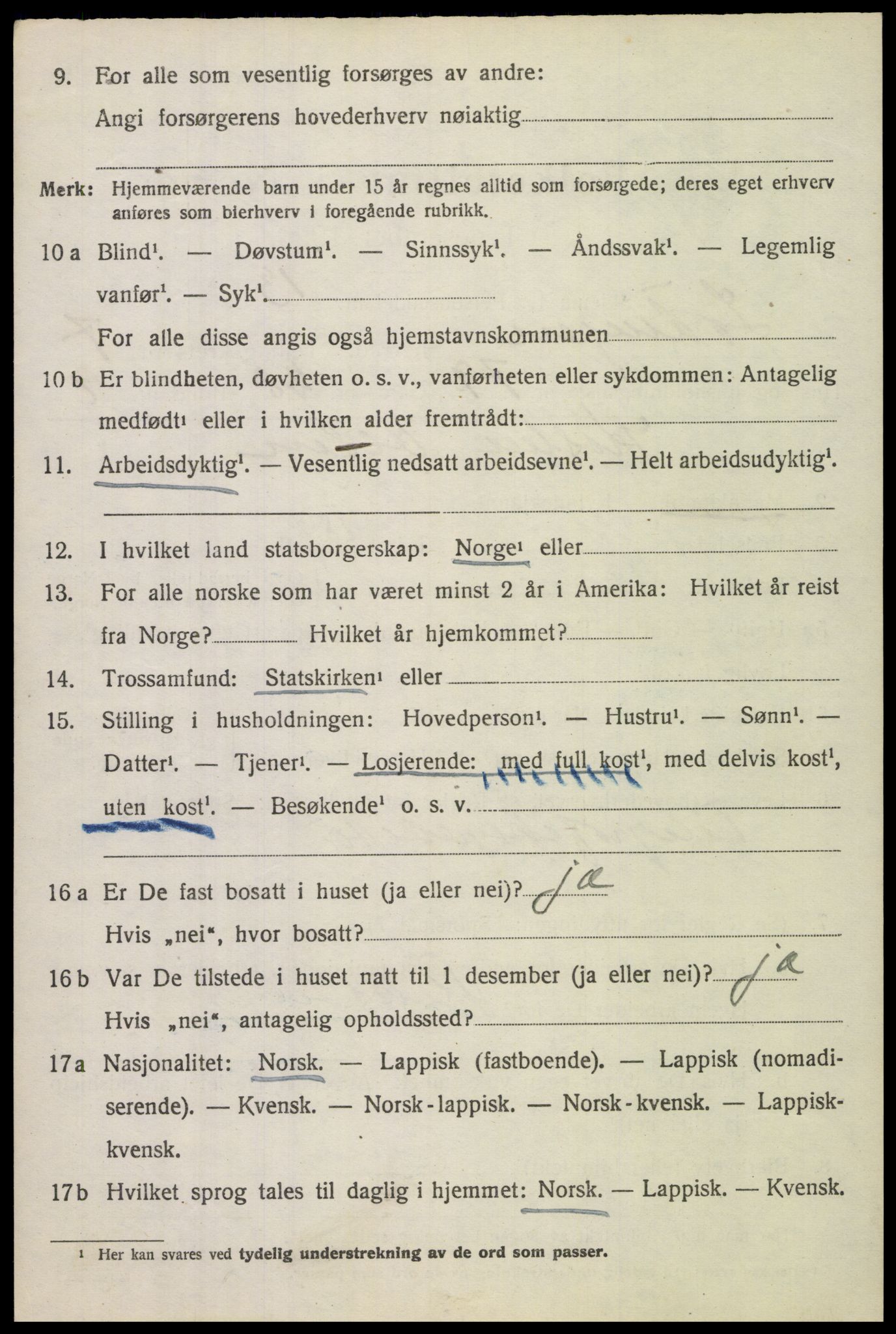 SAT, 1920 census for Lødingen, 1920, p. 5286