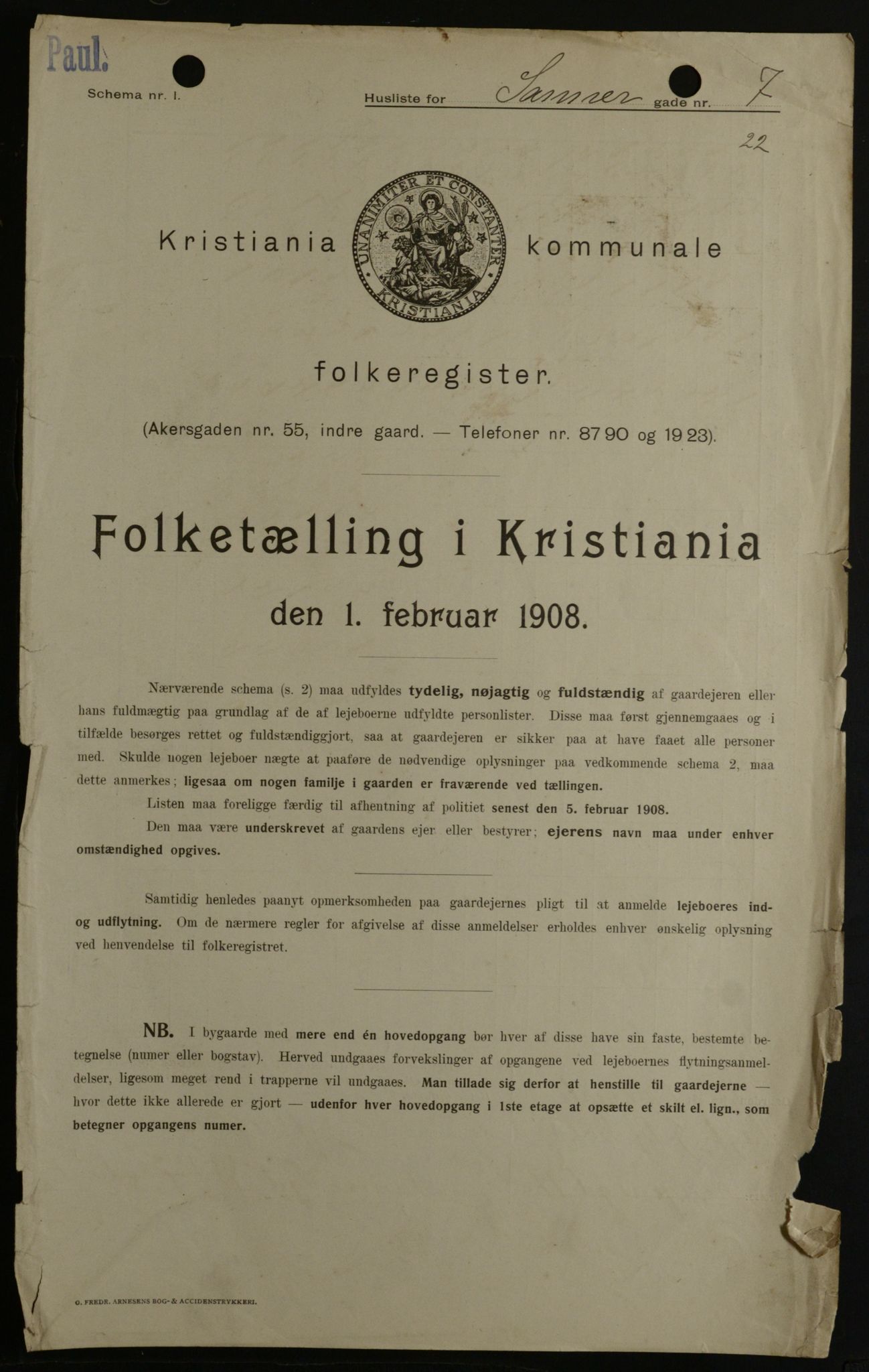 OBA, Municipal Census 1908 for Kristiania, 1908, p. 79731