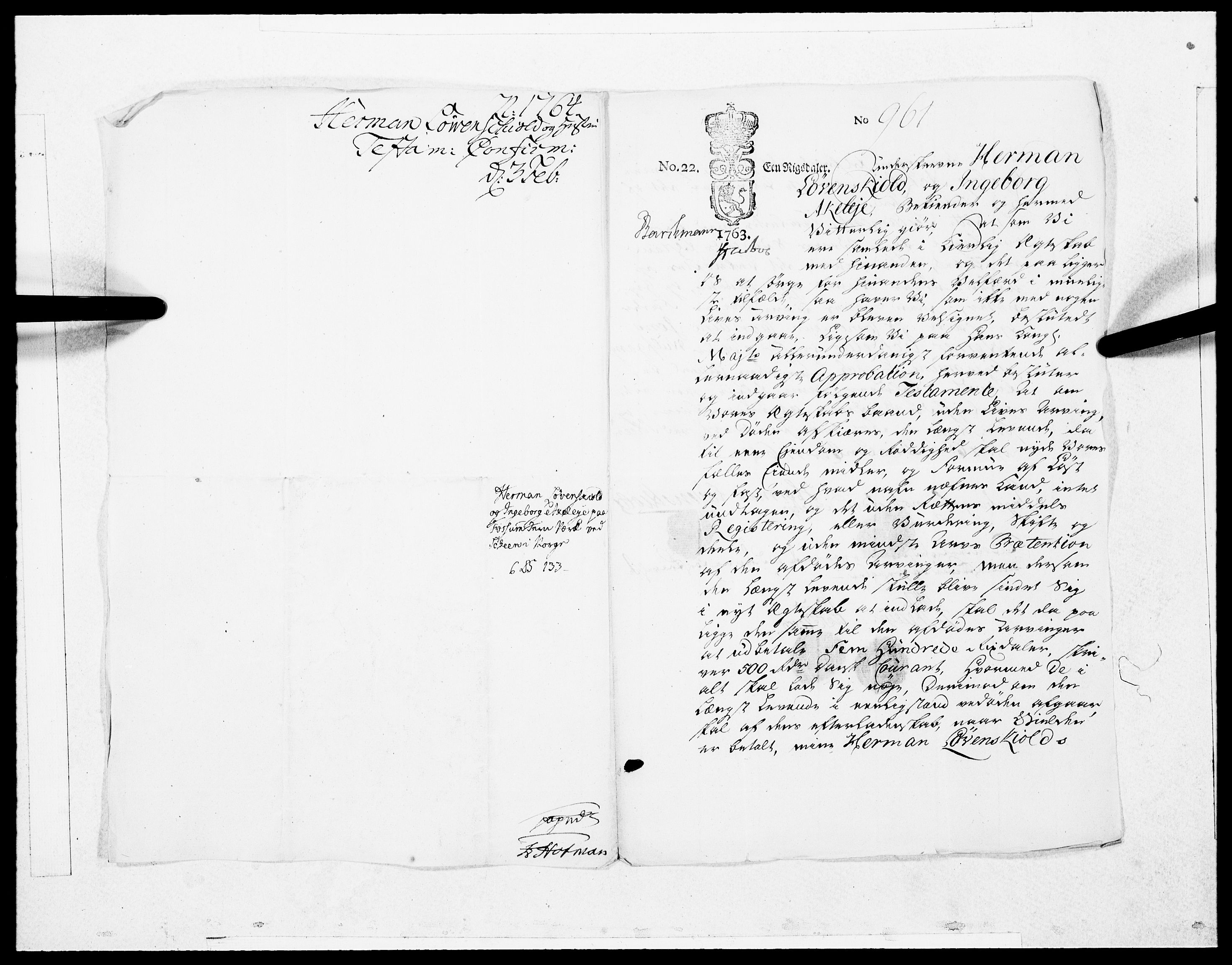 Danske Kanselli 1572-1799, AV/RA-EA-3023/F/Fc/Fcc/Fcca/L0188: Norske innlegg 1572-1799, 1764, p. 62