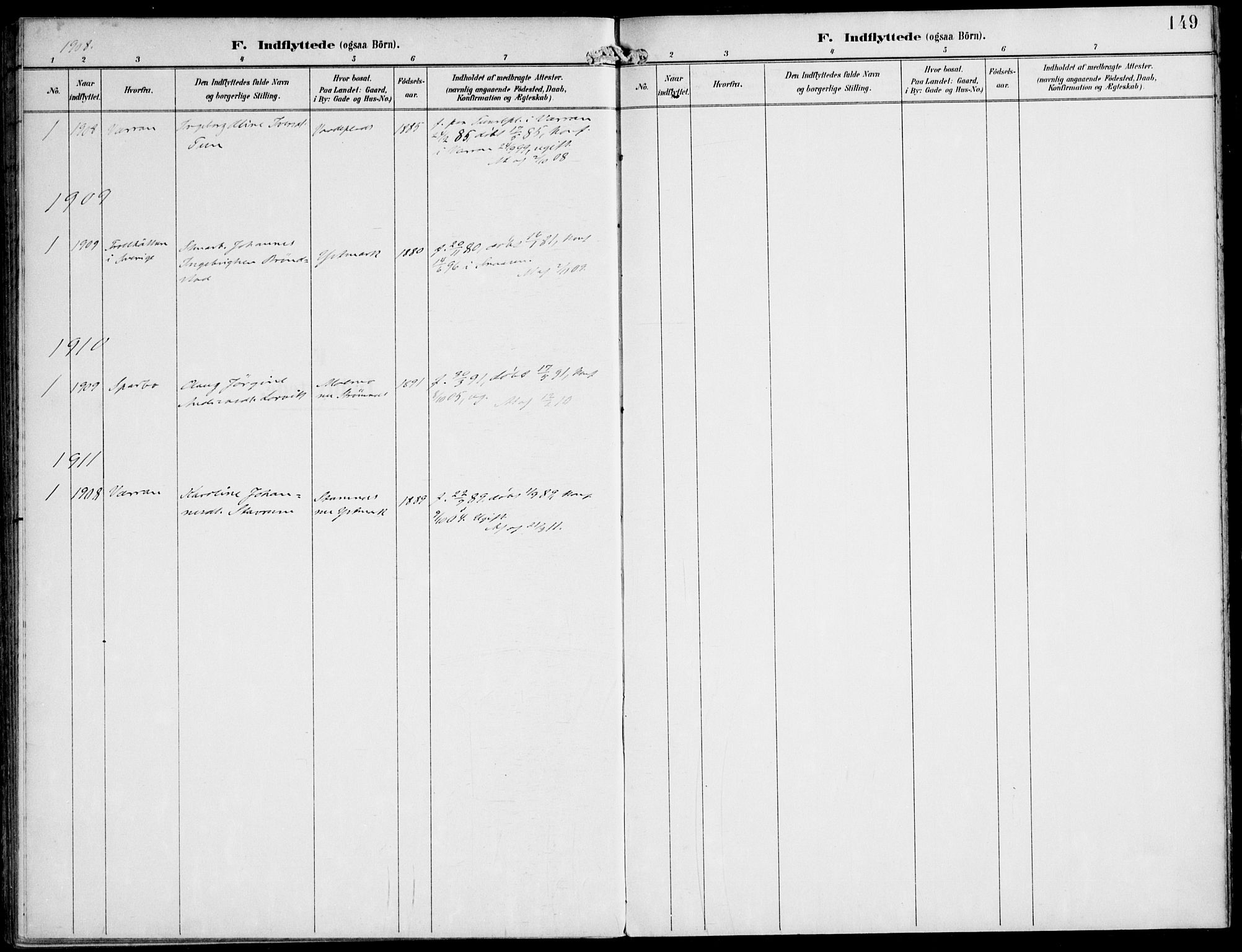 Ministerialprotokoller, klokkerbøker og fødselsregistre - Nord-Trøndelag, SAT/A-1458/745/L0430: Parish register (official) no. 745A02, 1895-1913, p. 149