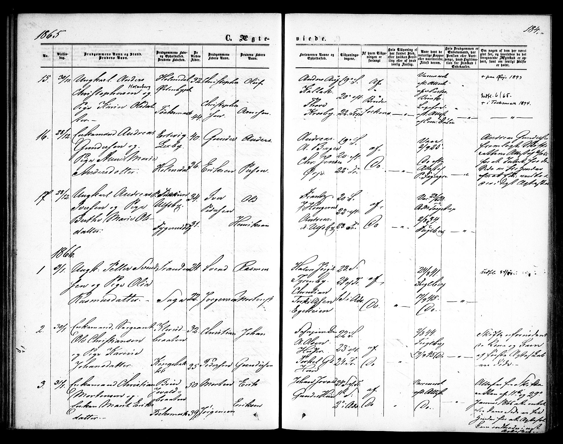 Rødenes prestekontor Kirkebøker, SAO/A-2005/F/Fa/L0007: Parish register (official) no. I 7, 1860-1869, p. 184