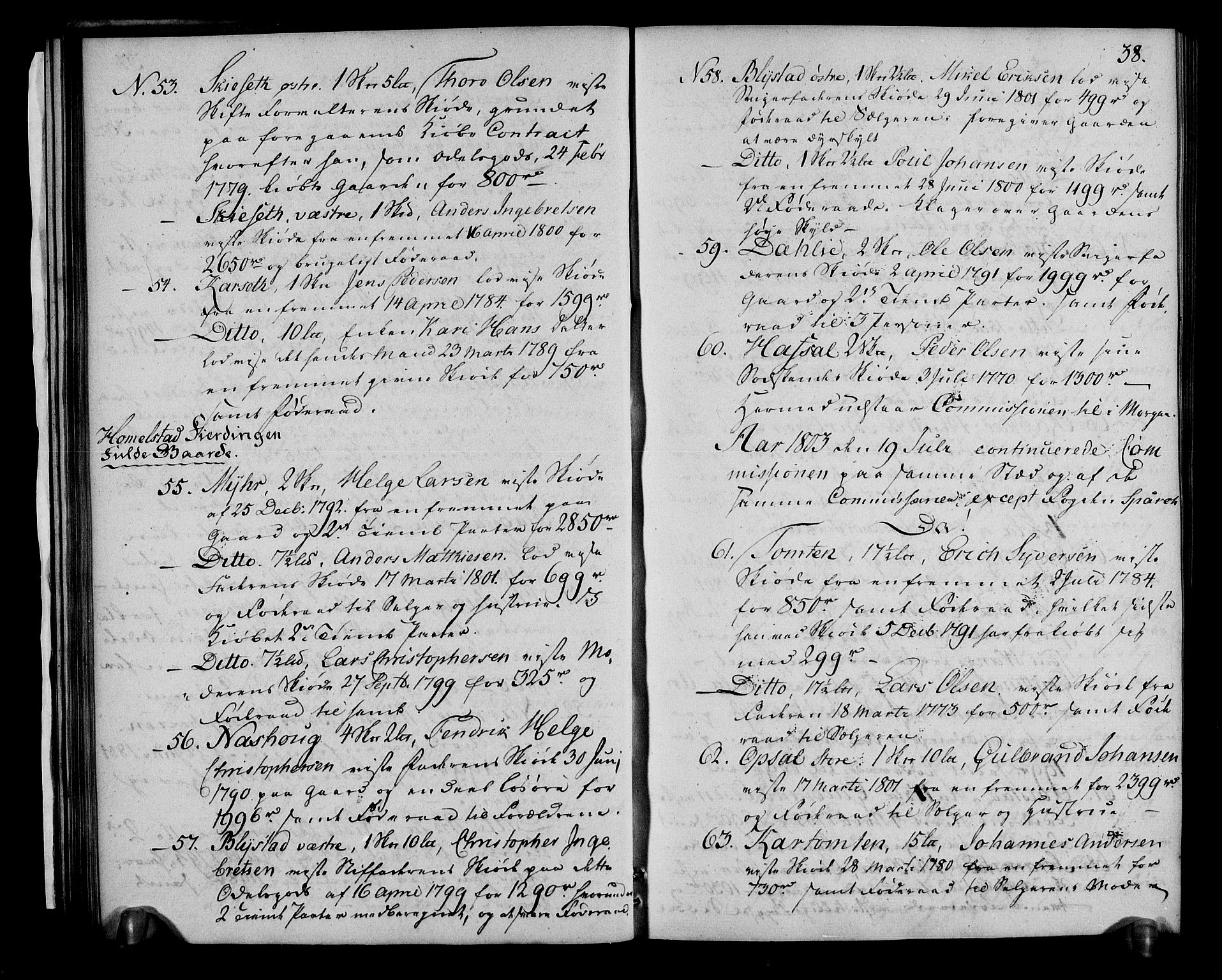 Rentekammeret inntil 1814, Realistisk ordnet avdeling, AV/RA-EA-4070/N/Ne/Nea/L0032: Hedmark fogderi. Bilag til deliberasjonsprotokoll, 1803, p. 40