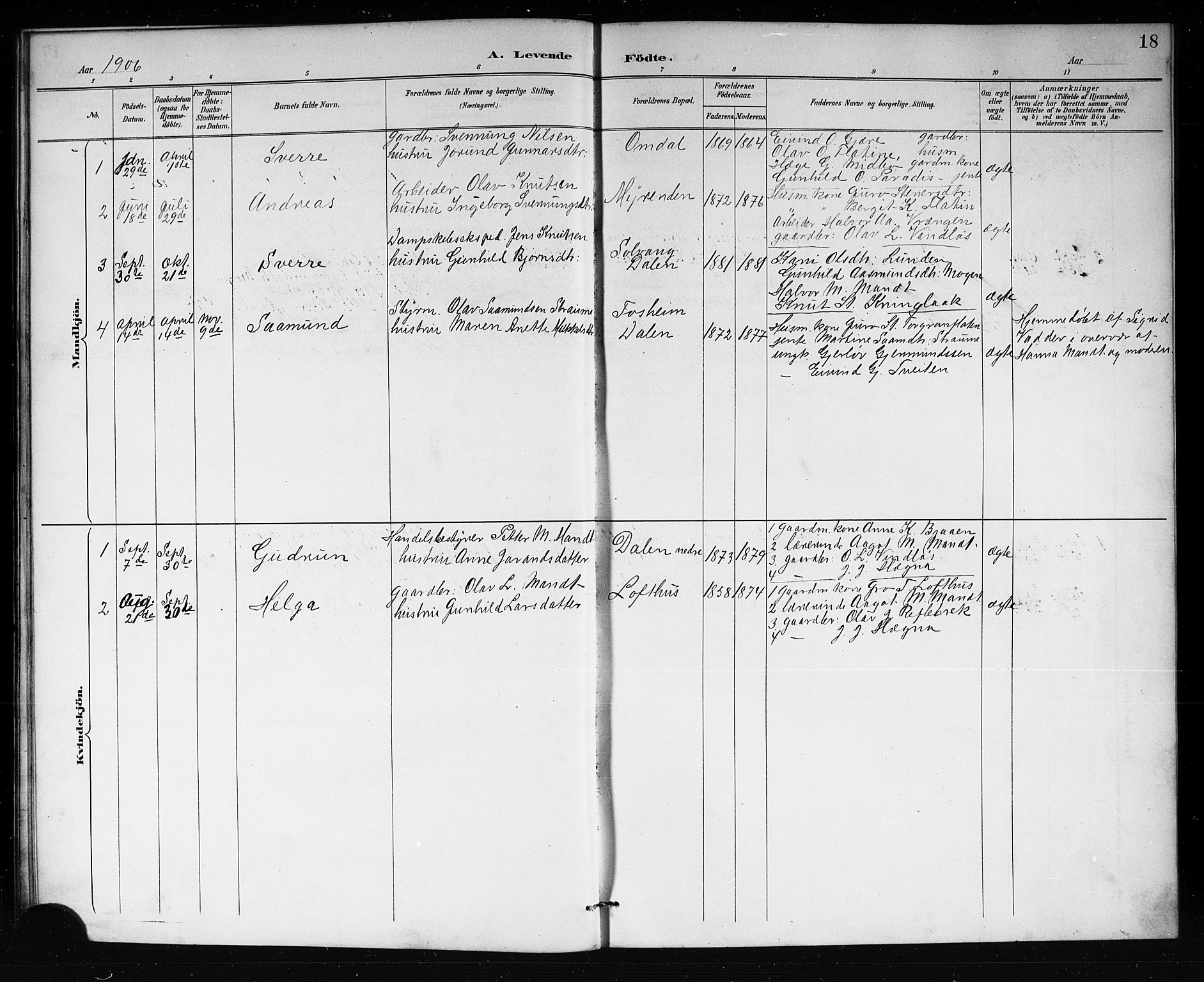 Lårdal kirkebøker, SAKO/A-284/G/Gb/L0003: Parish register (copy) no. II 3, 1889-1920, p. 18