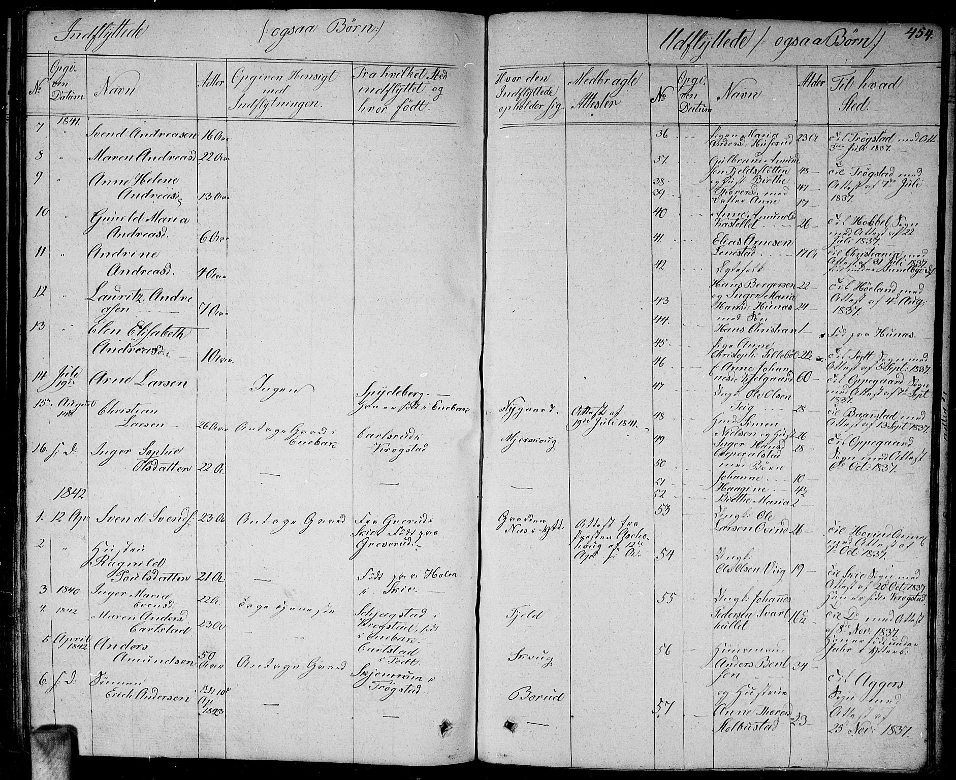 Enebakk prestekontor Kirkebøker, SAO/A-10171c/G/Ga/L0003: Parish register (copy) no. I 3, 1833-1849, p. 454