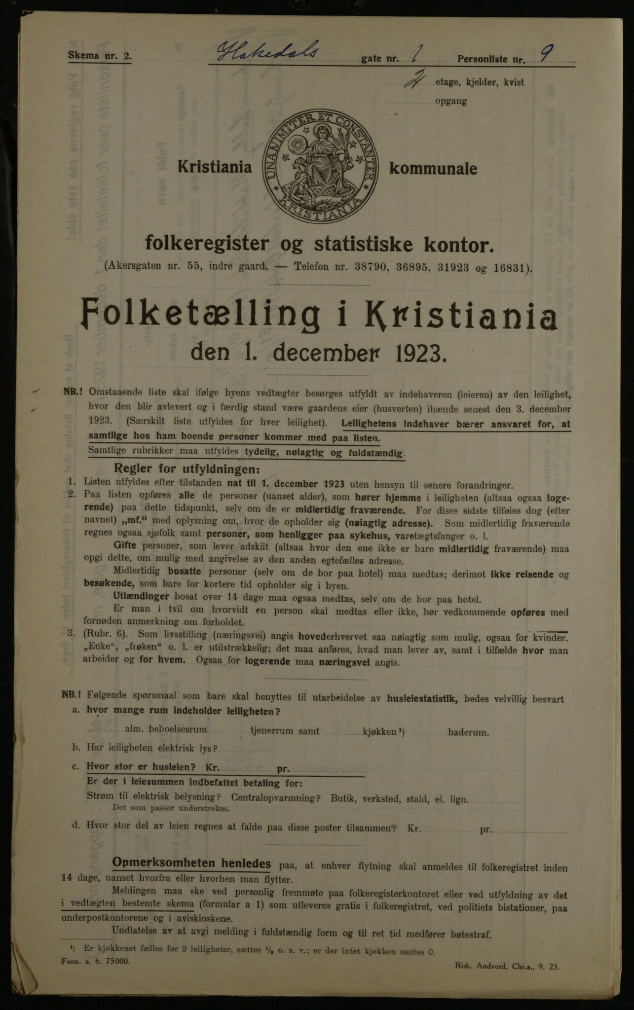 OBA, Municipal Census 1923 for Kristiania, 1923, p. 27284