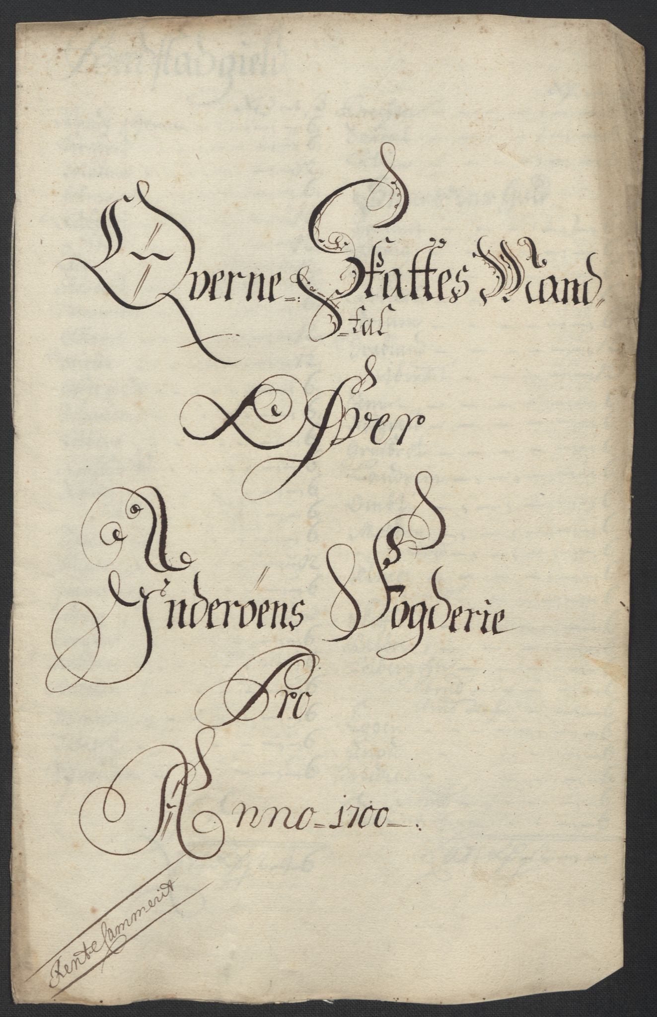 Rentekammeret inntil 1814, Reviderte regnskaper, Fogderegnskap, RA/EA-4092/R63/L4311: Fogderegnskap Inderøy, 1700, p. 92