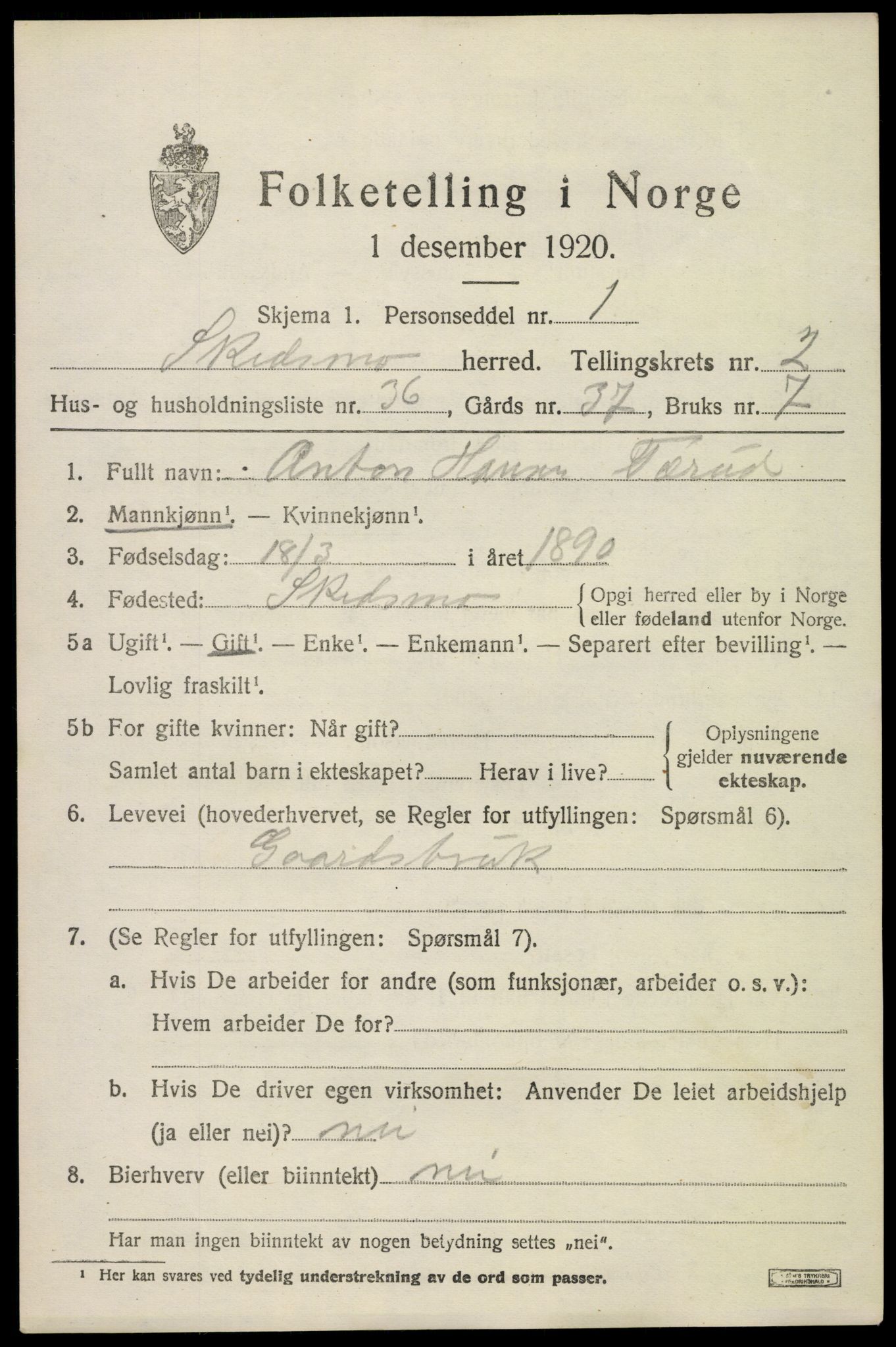 SAO, 1920 census for Skedsmo, 1920, p. 2967