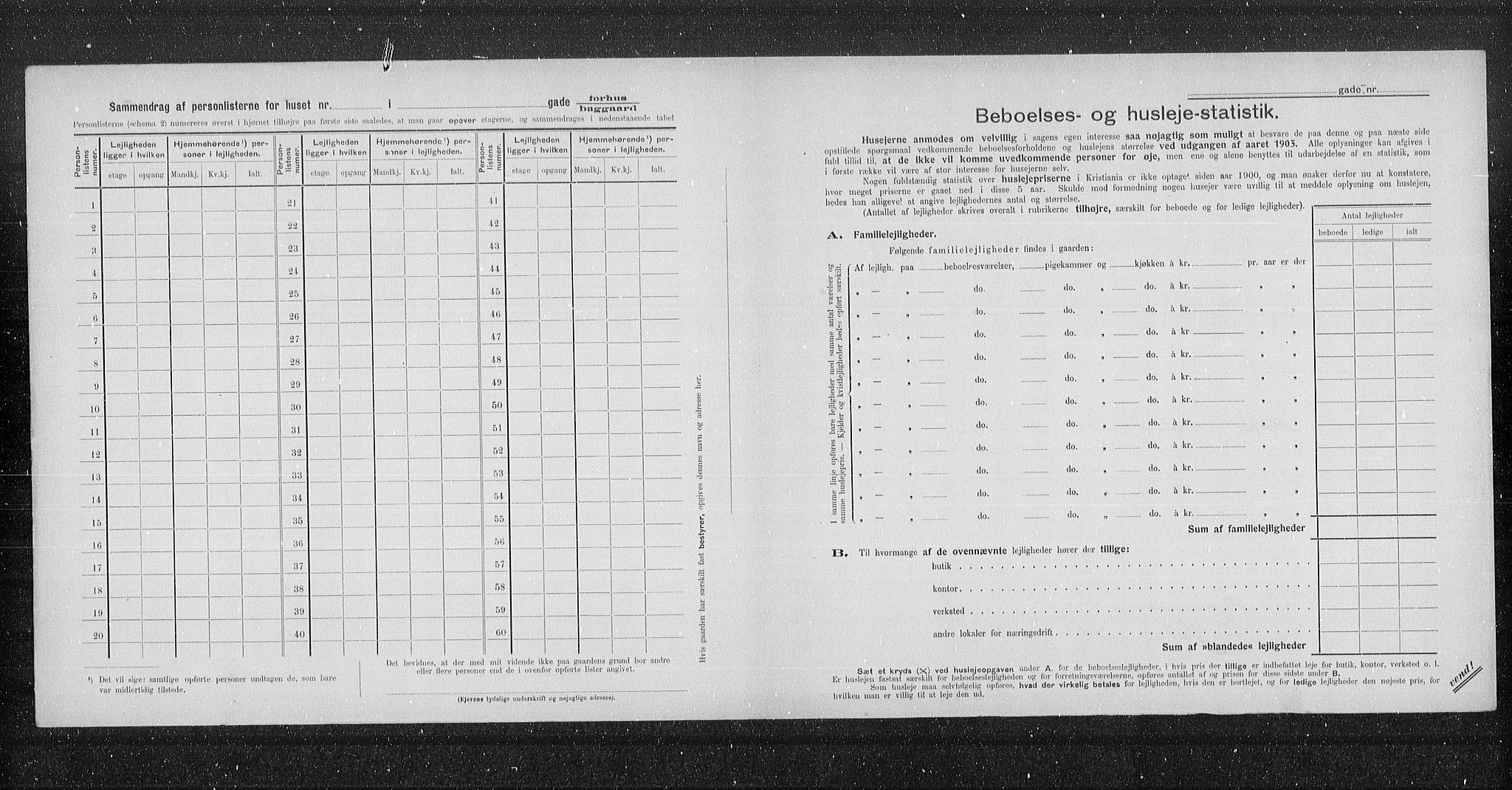 OBA, Municipal Census 1905 for Kristiania, 1905, p. 2634