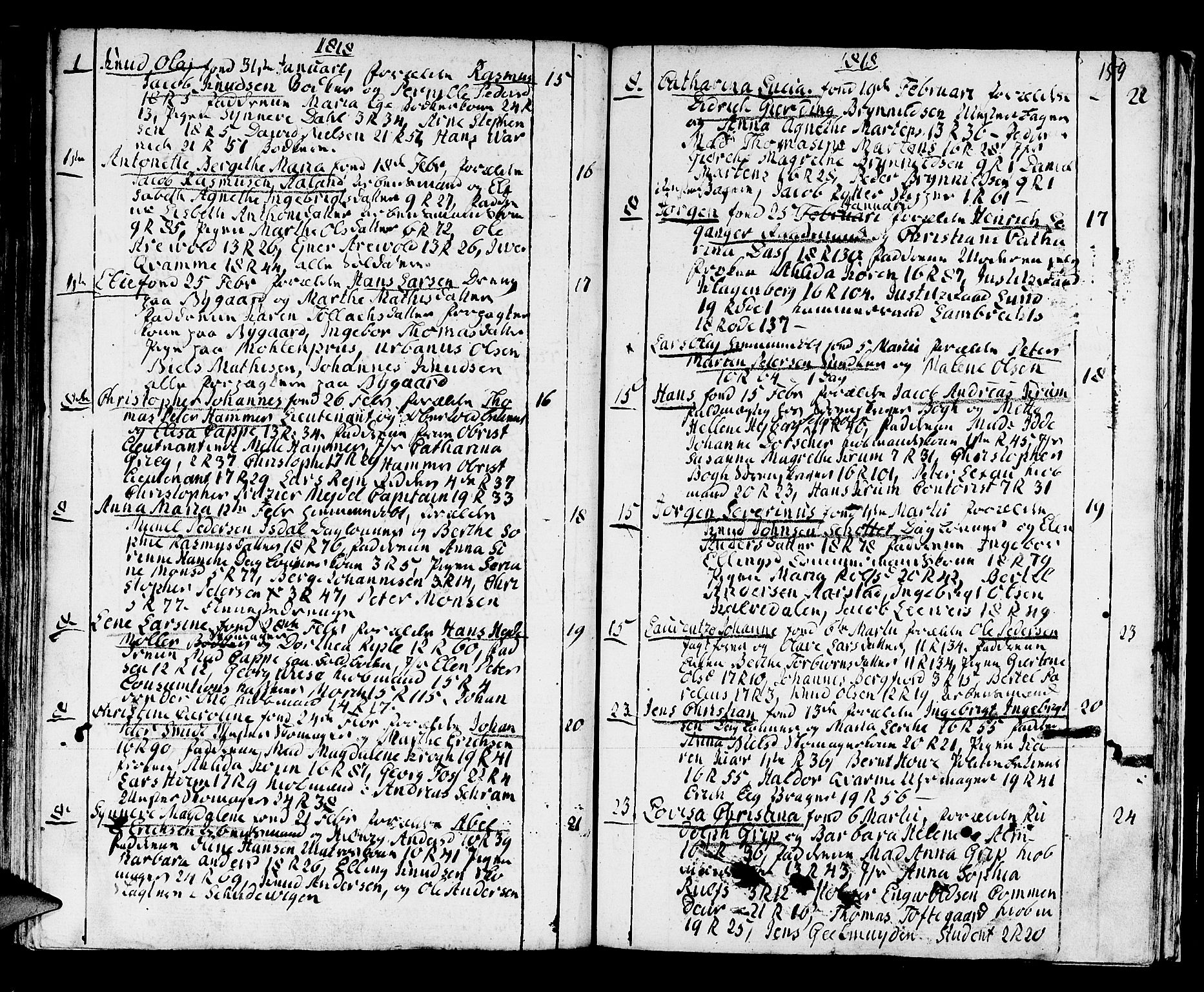 Domkirken sokneprestembete, SAB/A-74801/H/Haa/L0005: Parish register (official) no. A 5, 1808-1820, p. 158-159
