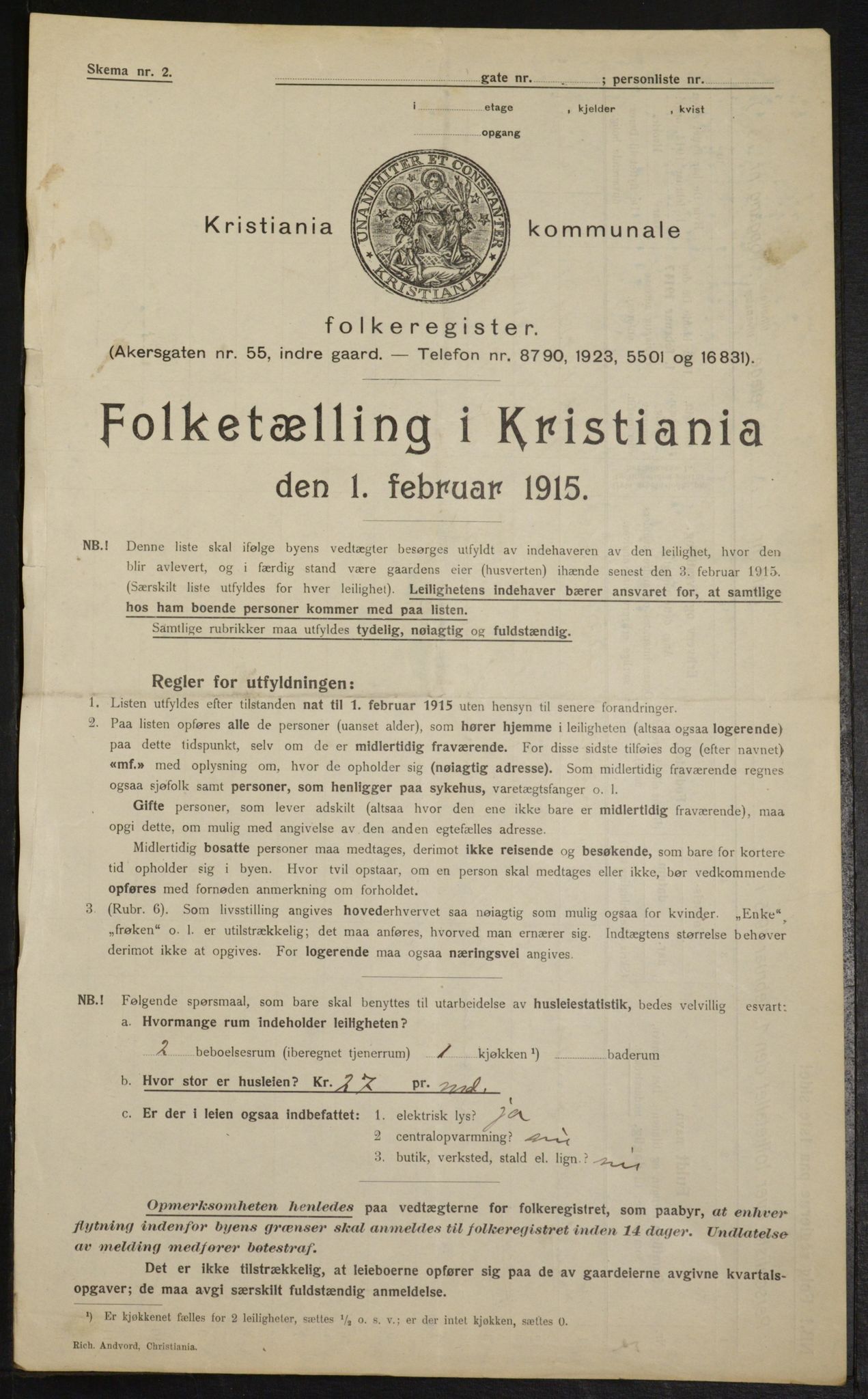 OBA, Municipal Census 1915 for Kristiania, 1915, p. 114613