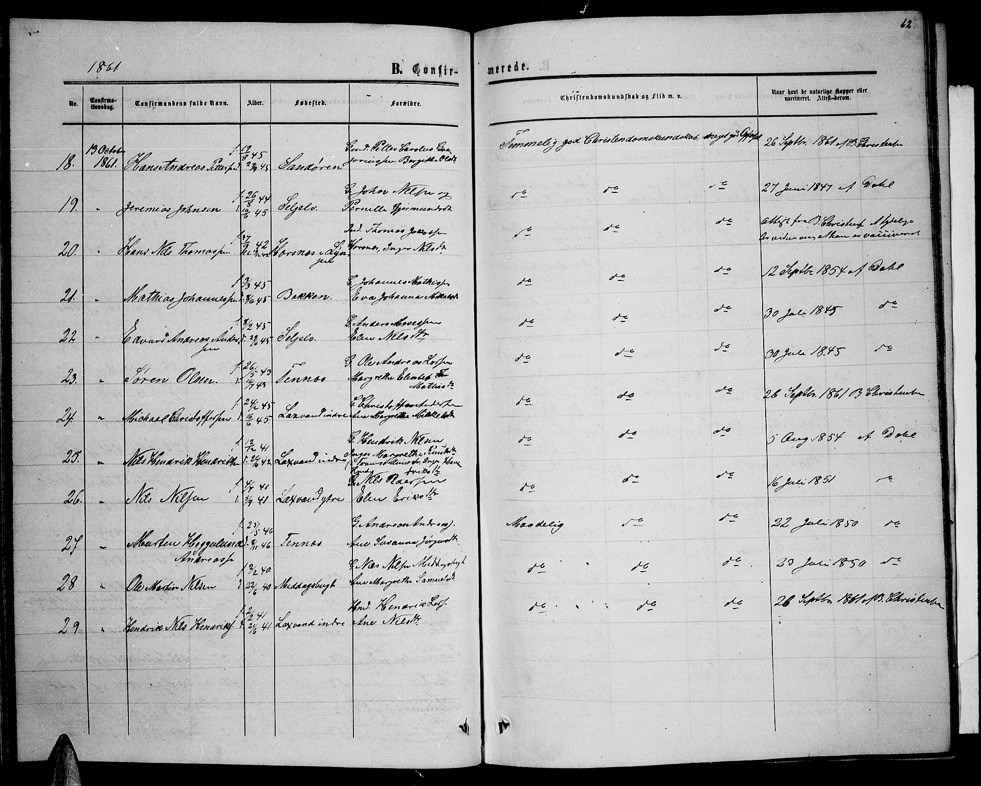 Balsfjord sokneprestembete, SATØ/S-1303/G/Ga/L0005klokker: Parish register (copy) no. 5, 1856-1862, p. 62